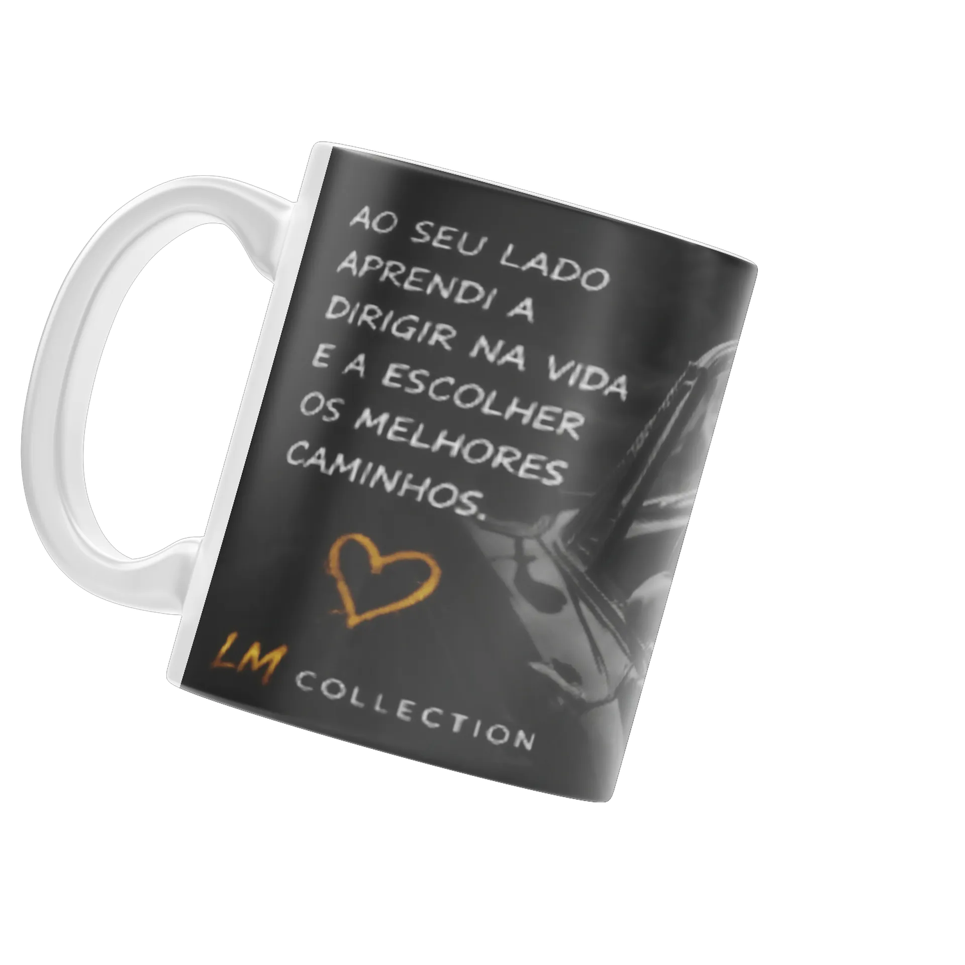 Caneca Porcelana Frase Dirigir na Vida 325ml - Imagem 3