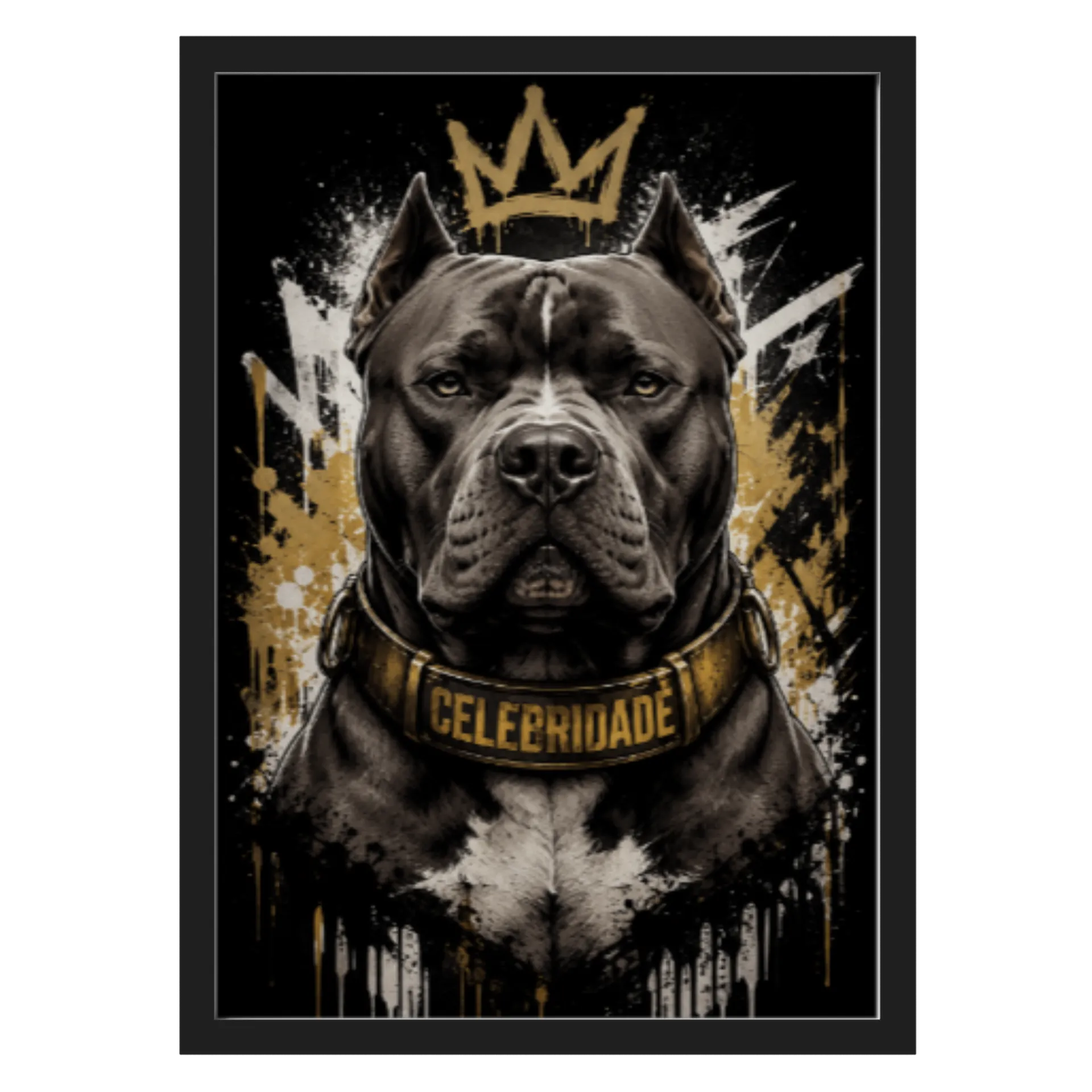 Quadro A3 personalizado pitbull celebridade - Imagem 1