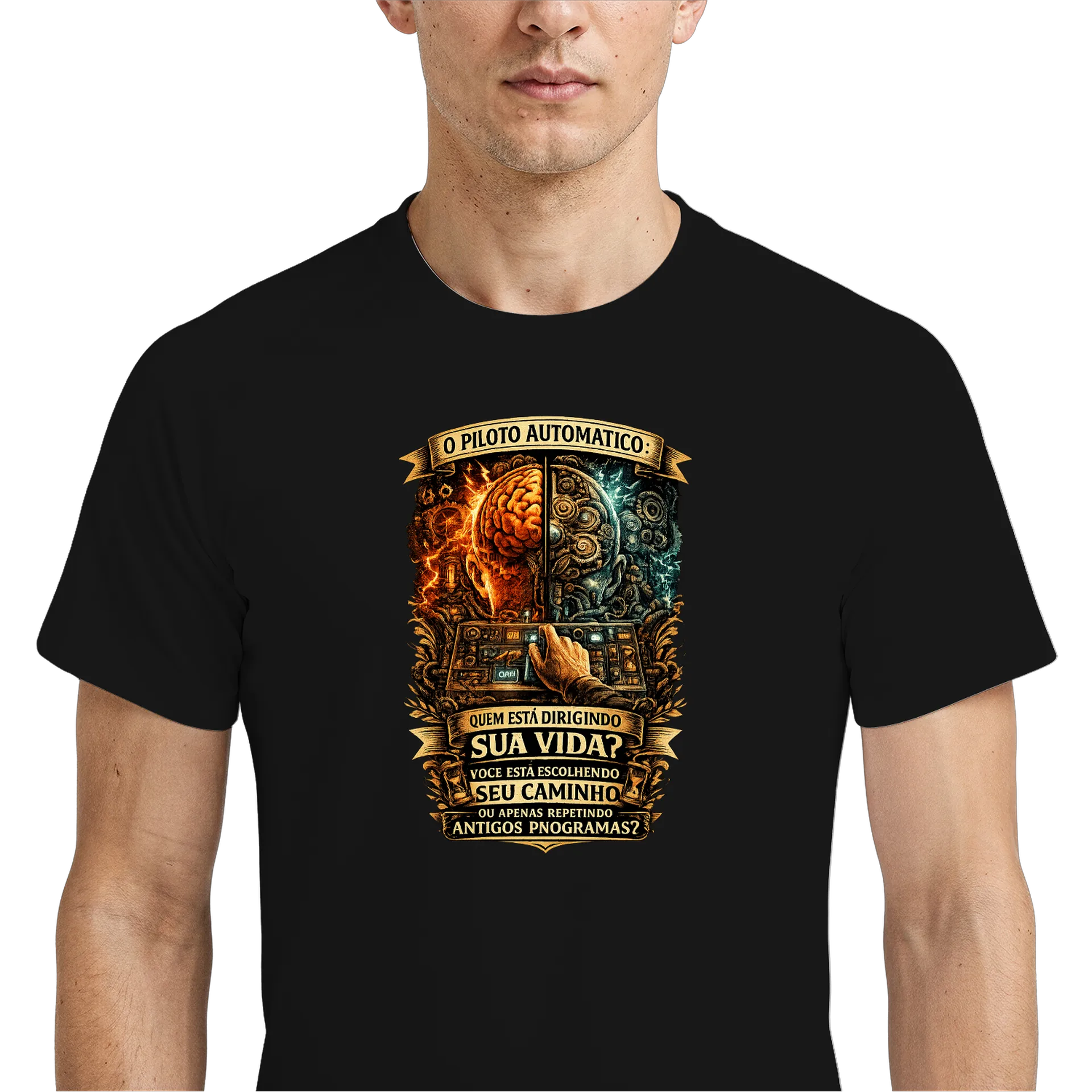 Camiseta Dry Fit Estampa Cerebral Futurista 100% Polyester - Imagem 4