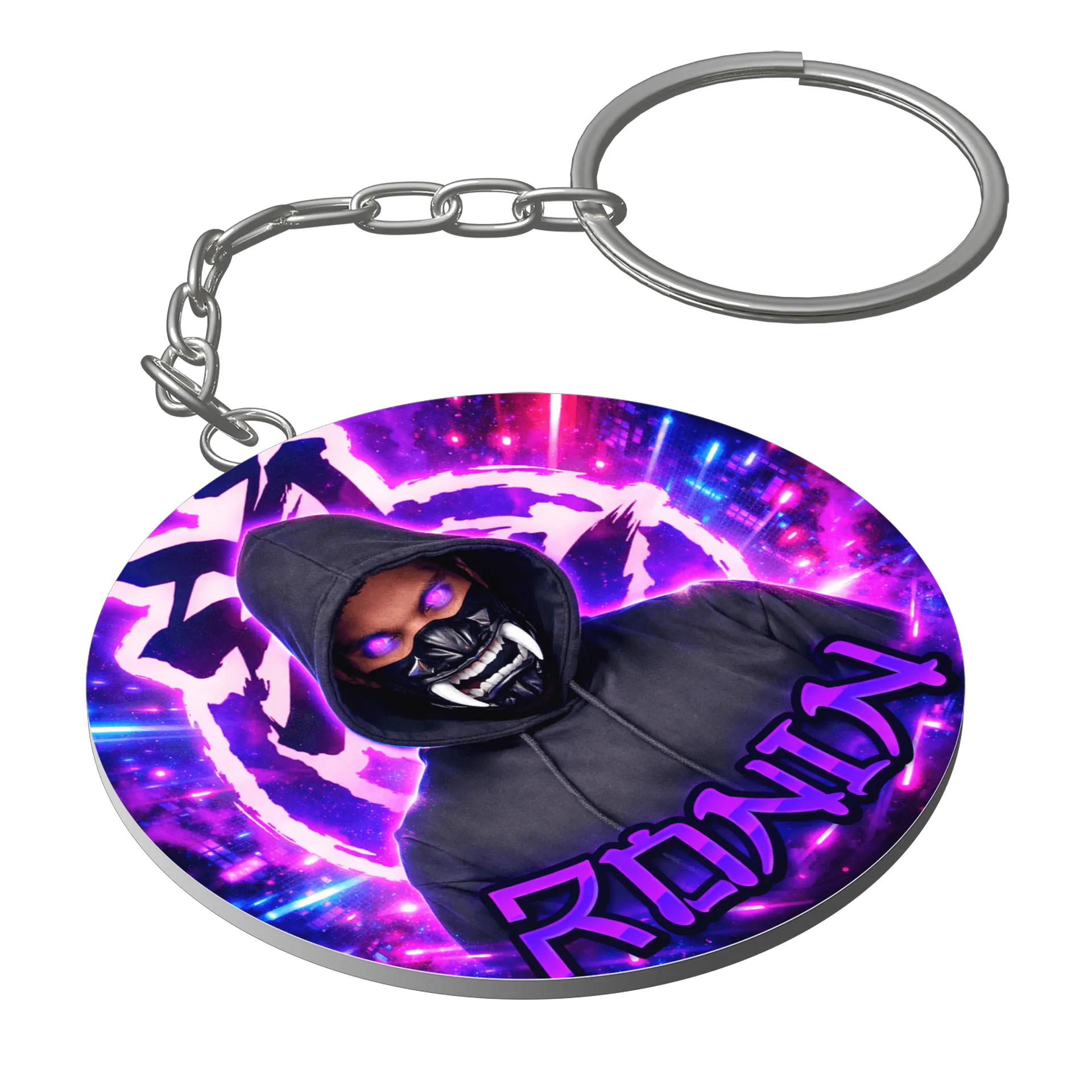 Chaveiro “Ronin Neon” – Estilo Gamer Cyberpunk - Imagem 1