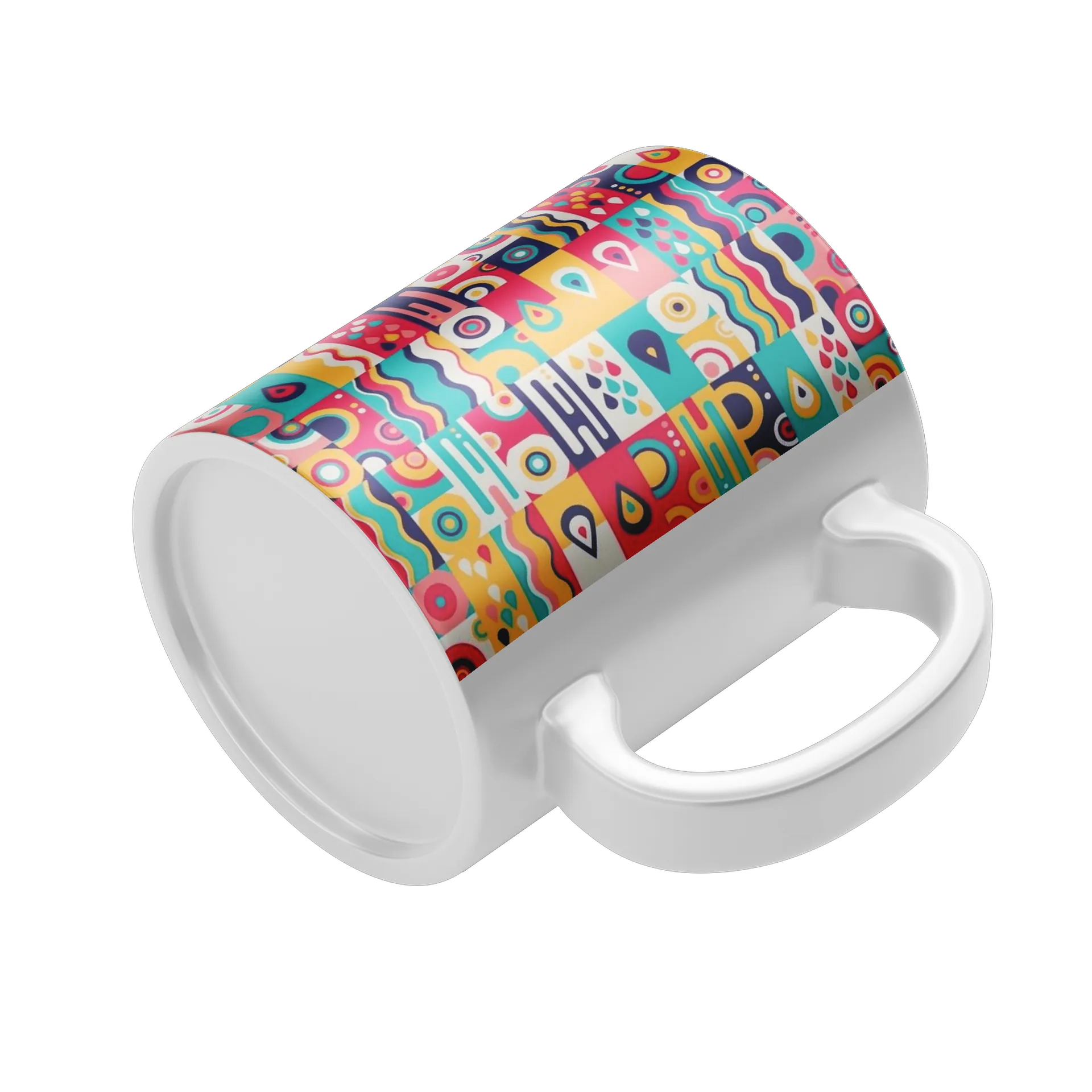 Caneca Porcelana Abstrata Colorida 325ml - Imagem 4