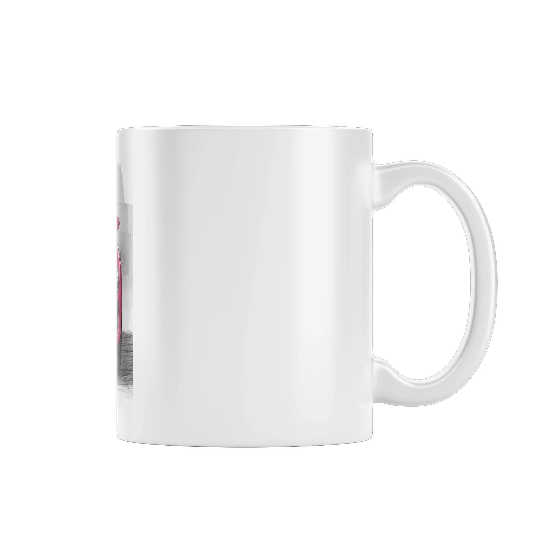 Caneca Porcelana Carro Rosa Estampa Desenho Urbano 325ml - Imagem 1