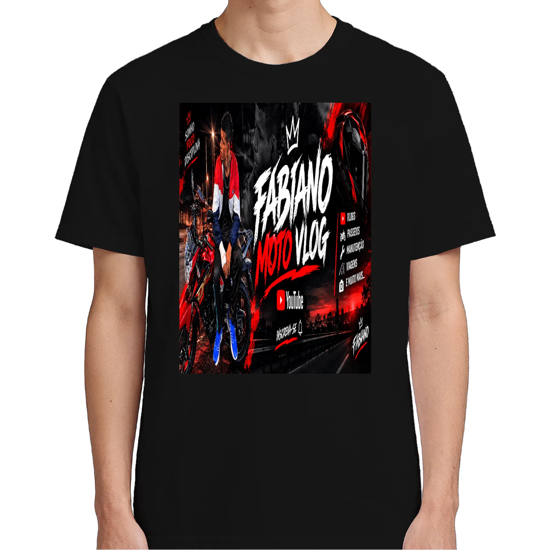 Camiseta personalizada de fabianomotovlog — imagem 4 de 6