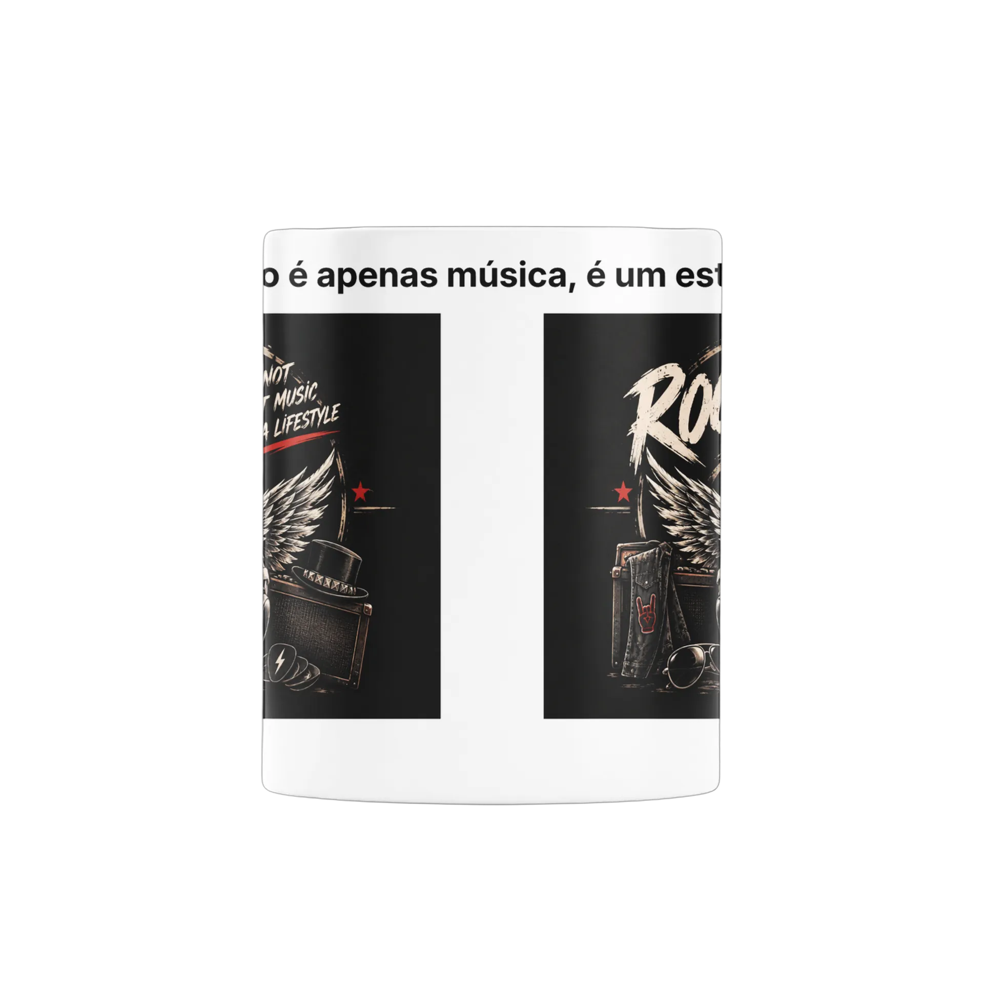 Caneca Guitarra Alada Estampa Rock Vintage 325ml - Imagem 2