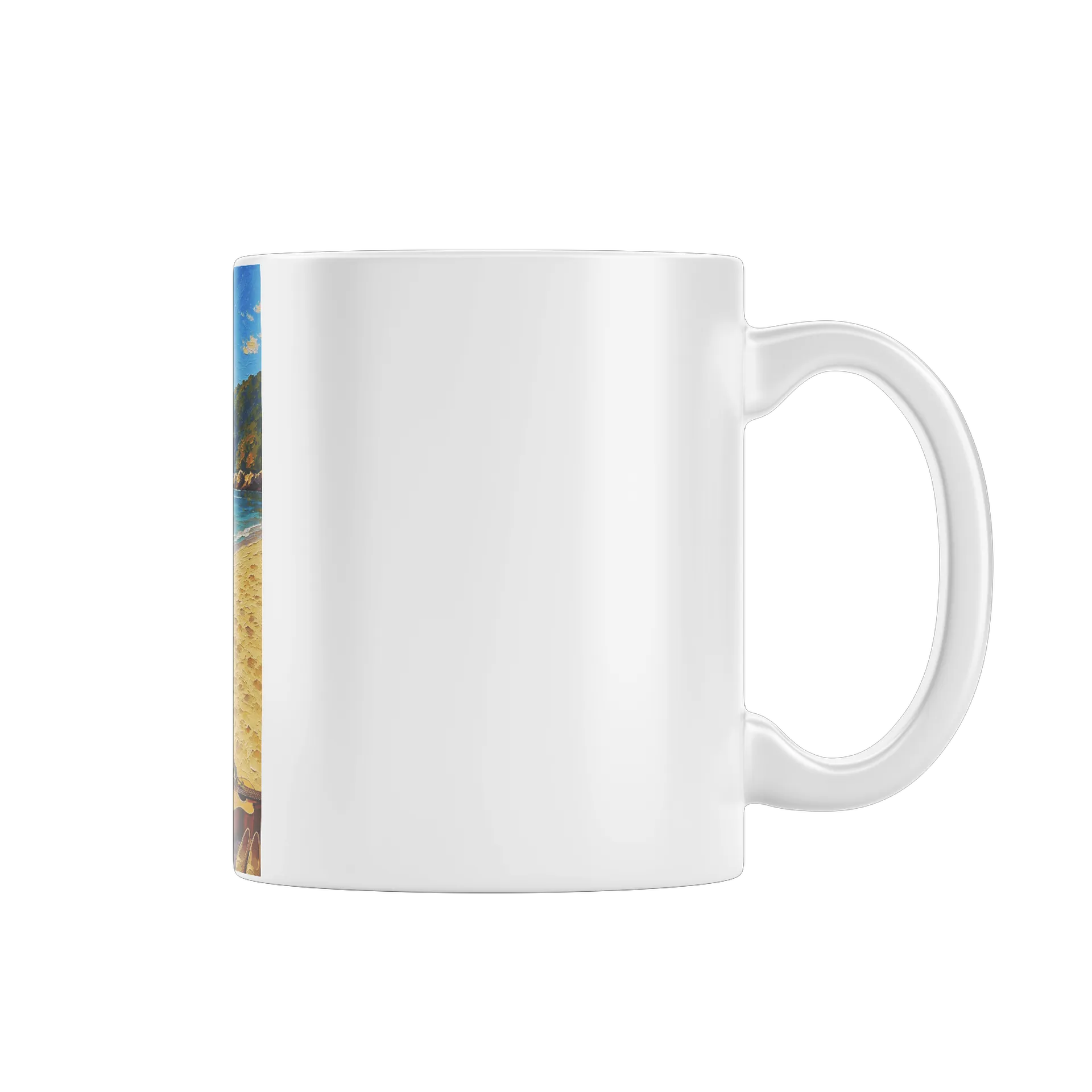 Caneca Porcelana Casal na Praia com Violão 325ml - Imagem 1