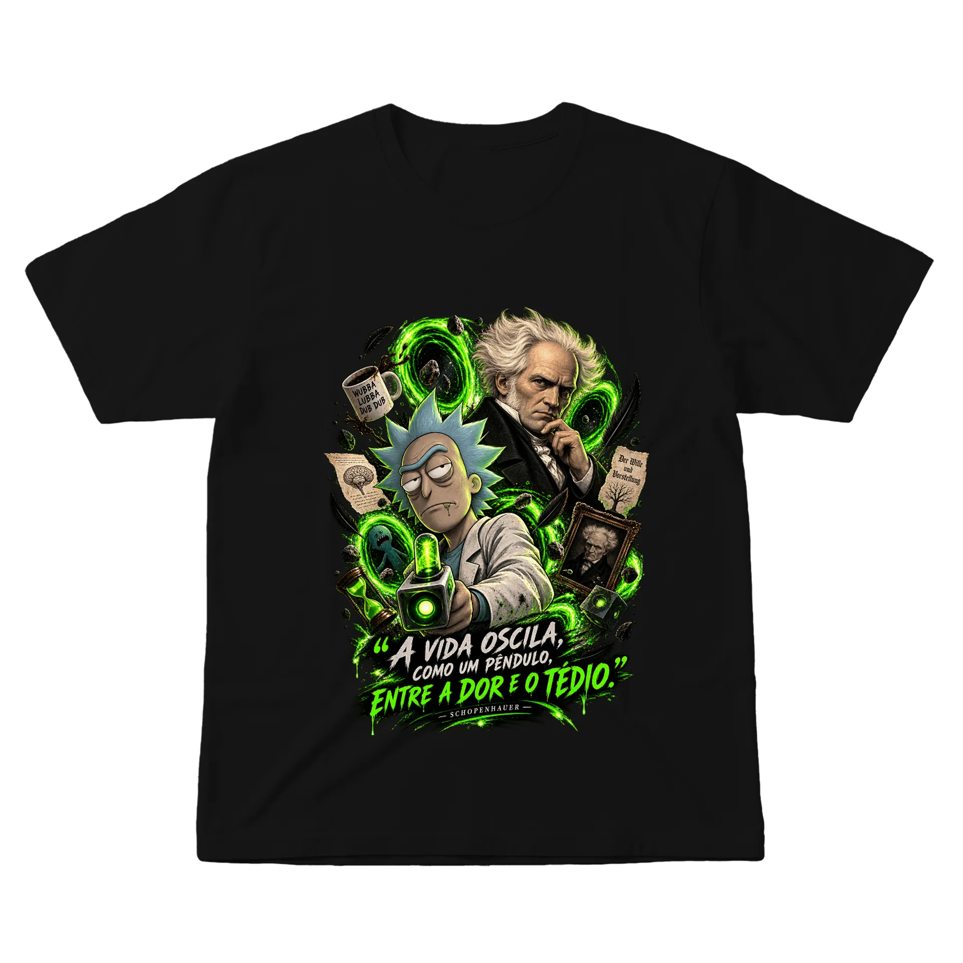 Camiseta Rick e Shopenwaher (pessimismo) de Lpandoca — imagem 1 de 6