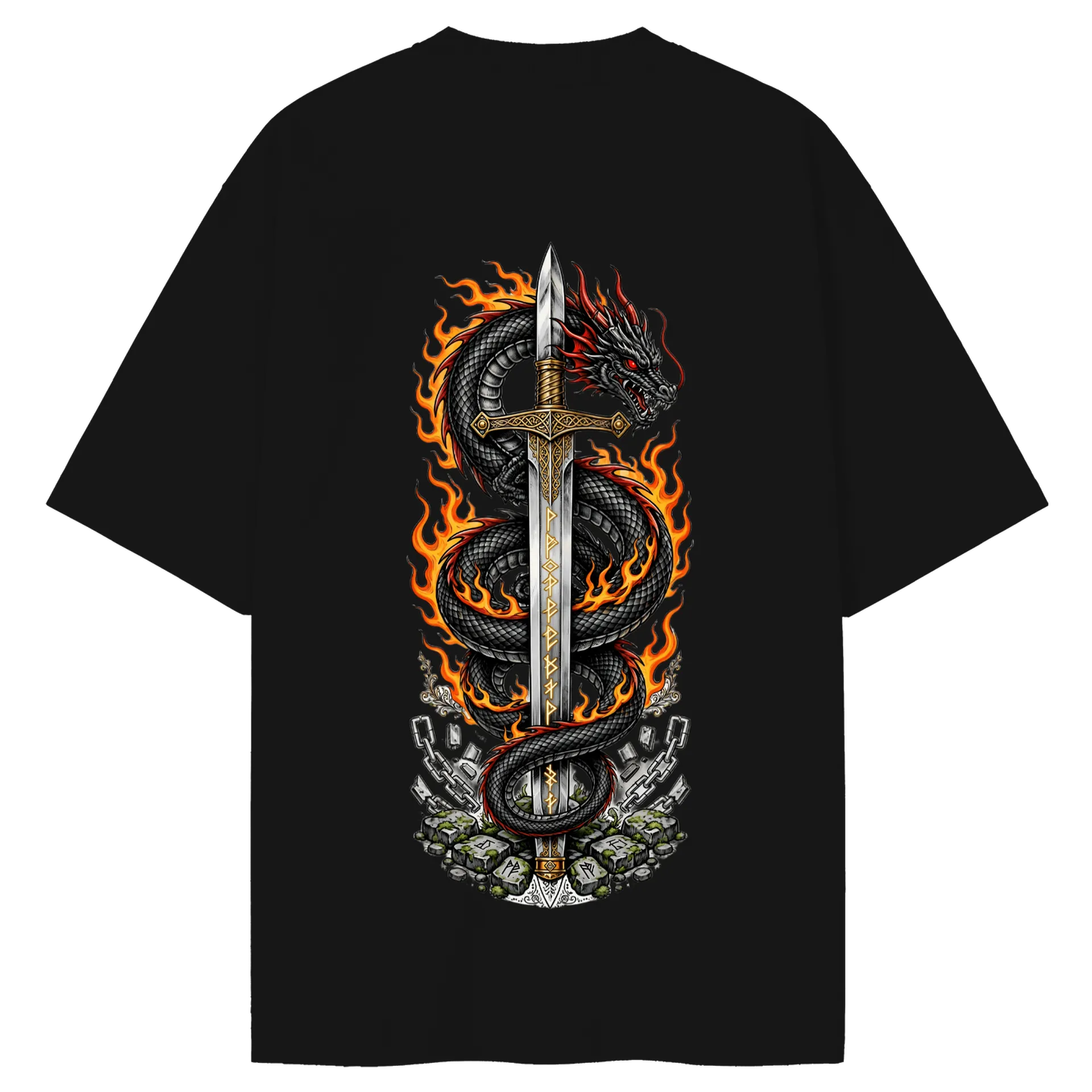 Camiseta Oversized dragão negro - Imagem 2