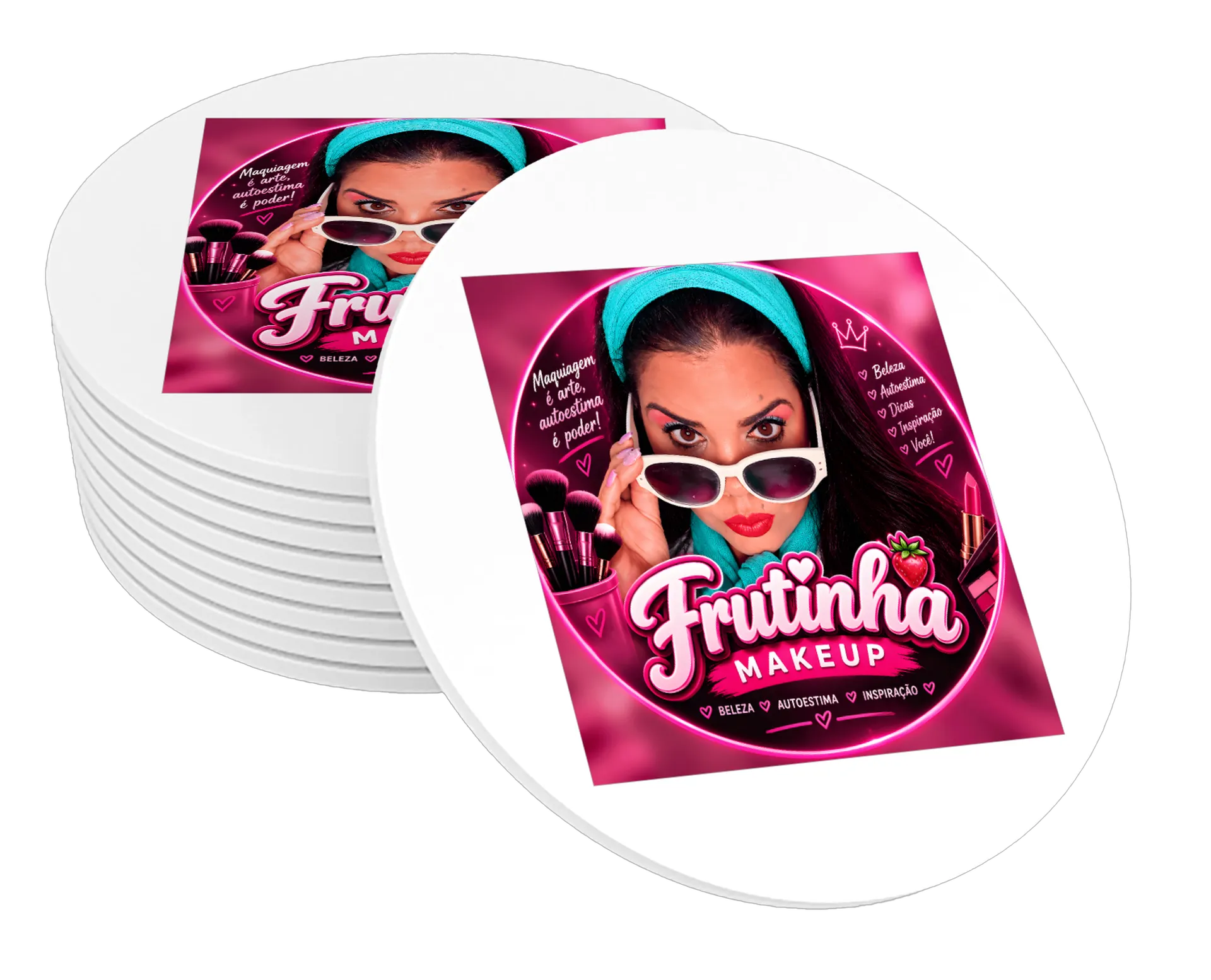 Porta-copos personalizado de Frutinha Makeup 🍓 — imagem 1 de 3