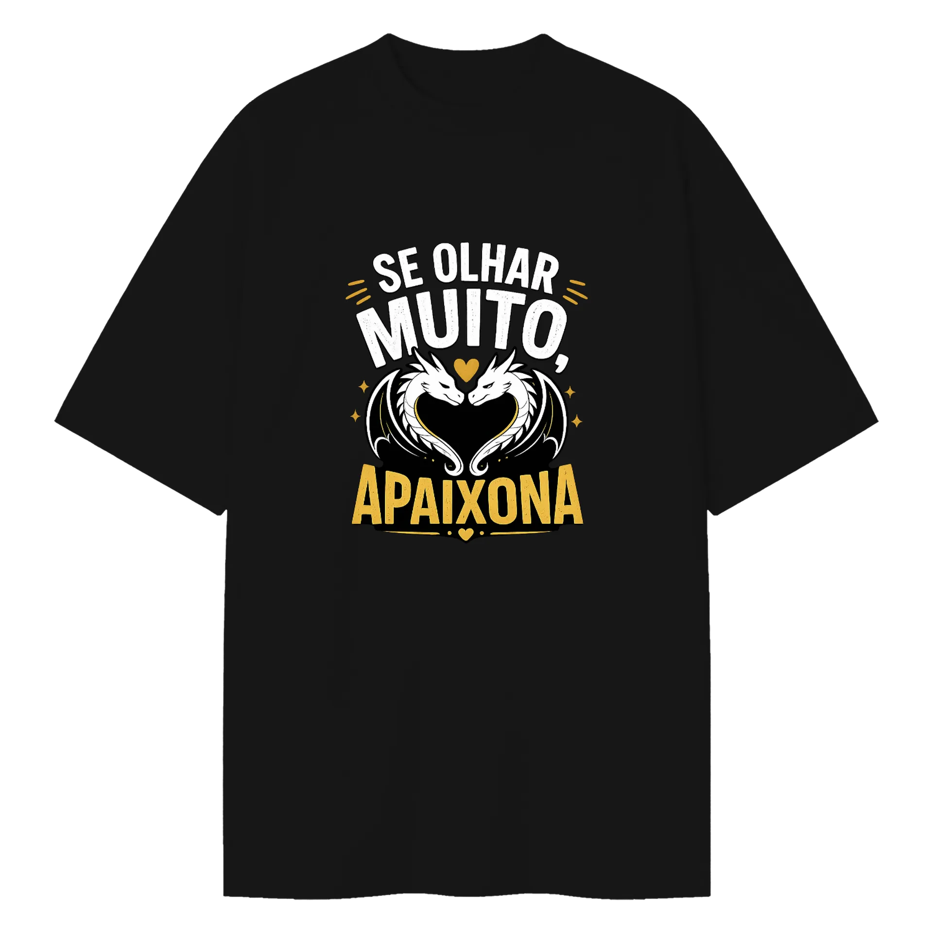 Camiseta Oversized Dragões Apaixonados 100% Algodão de Alex