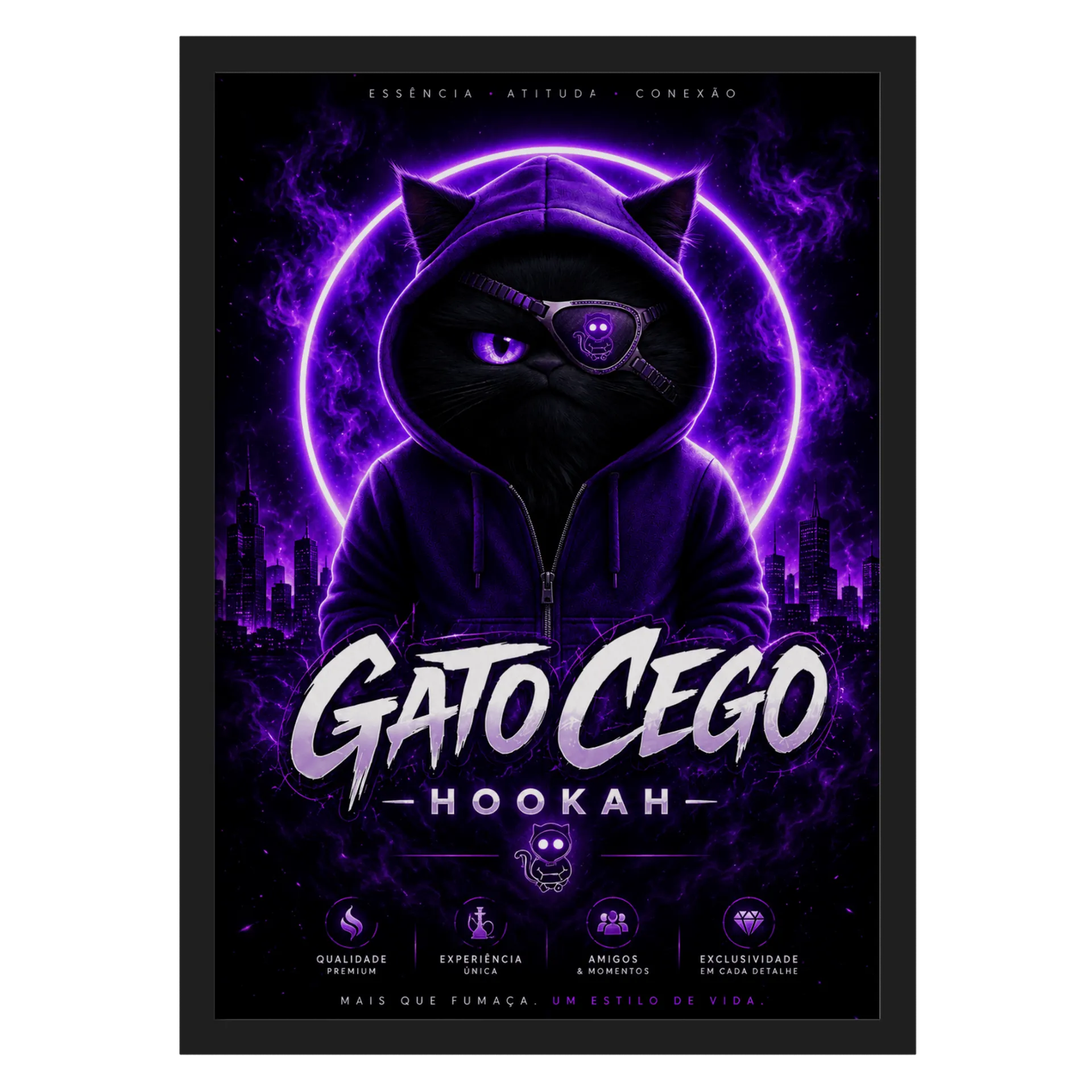 Quadro Gato Cego A3 - Imagem 1