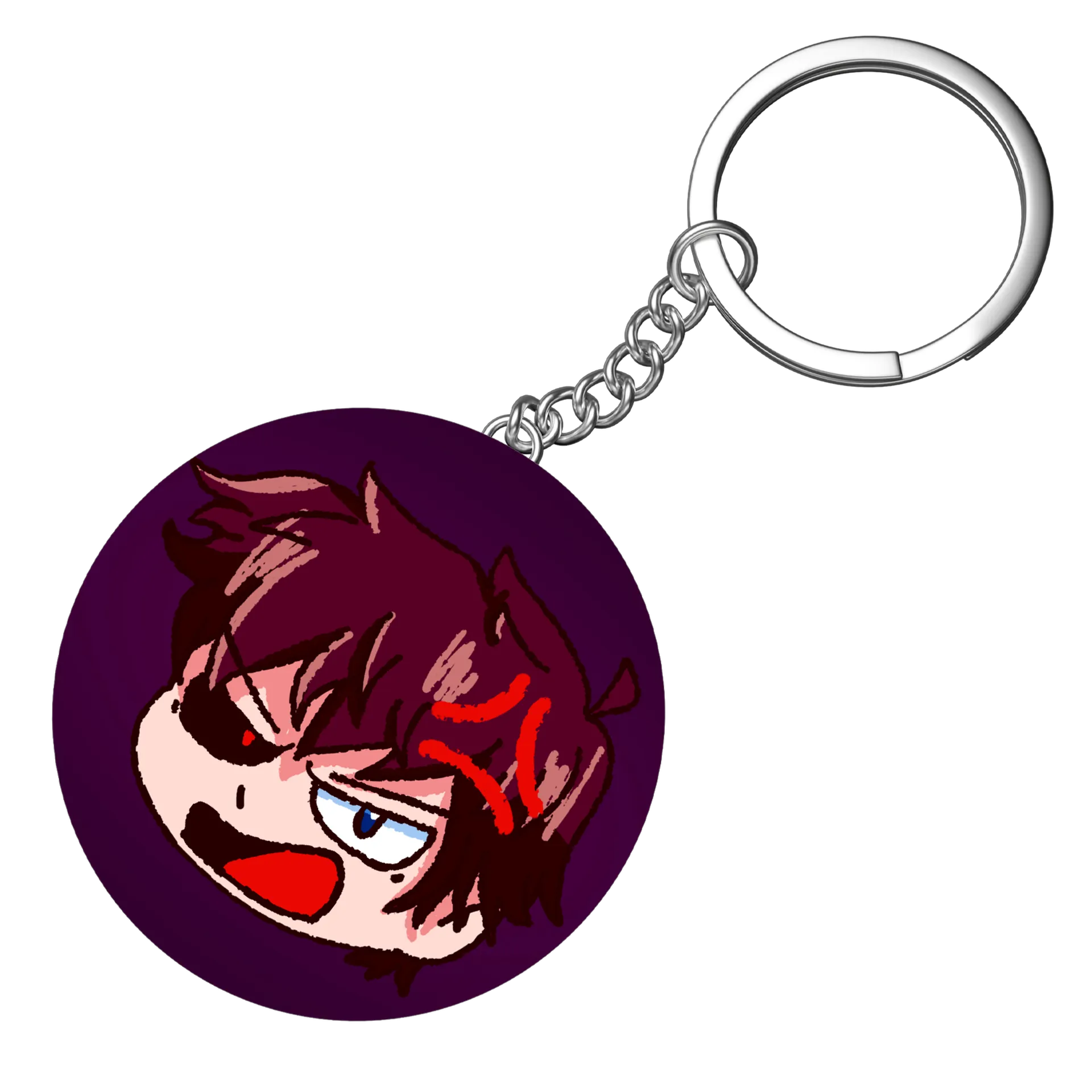 Chaveiro MDF Emote WX Raivoso C/ Fundo Roxo - Imagem 4
