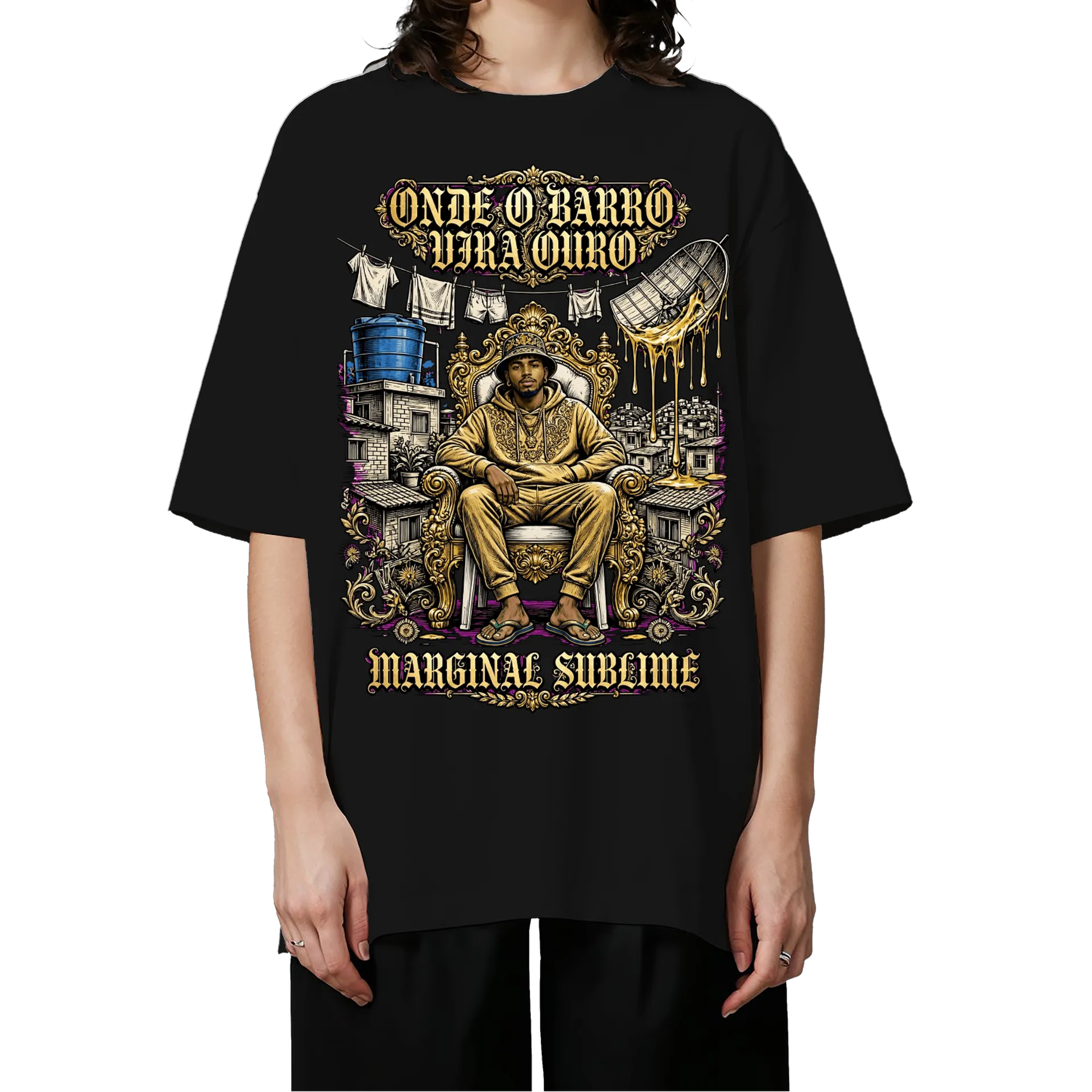 Camiseta Oversized Marginal Sublime Estampa Tipográfica - Imagem 3