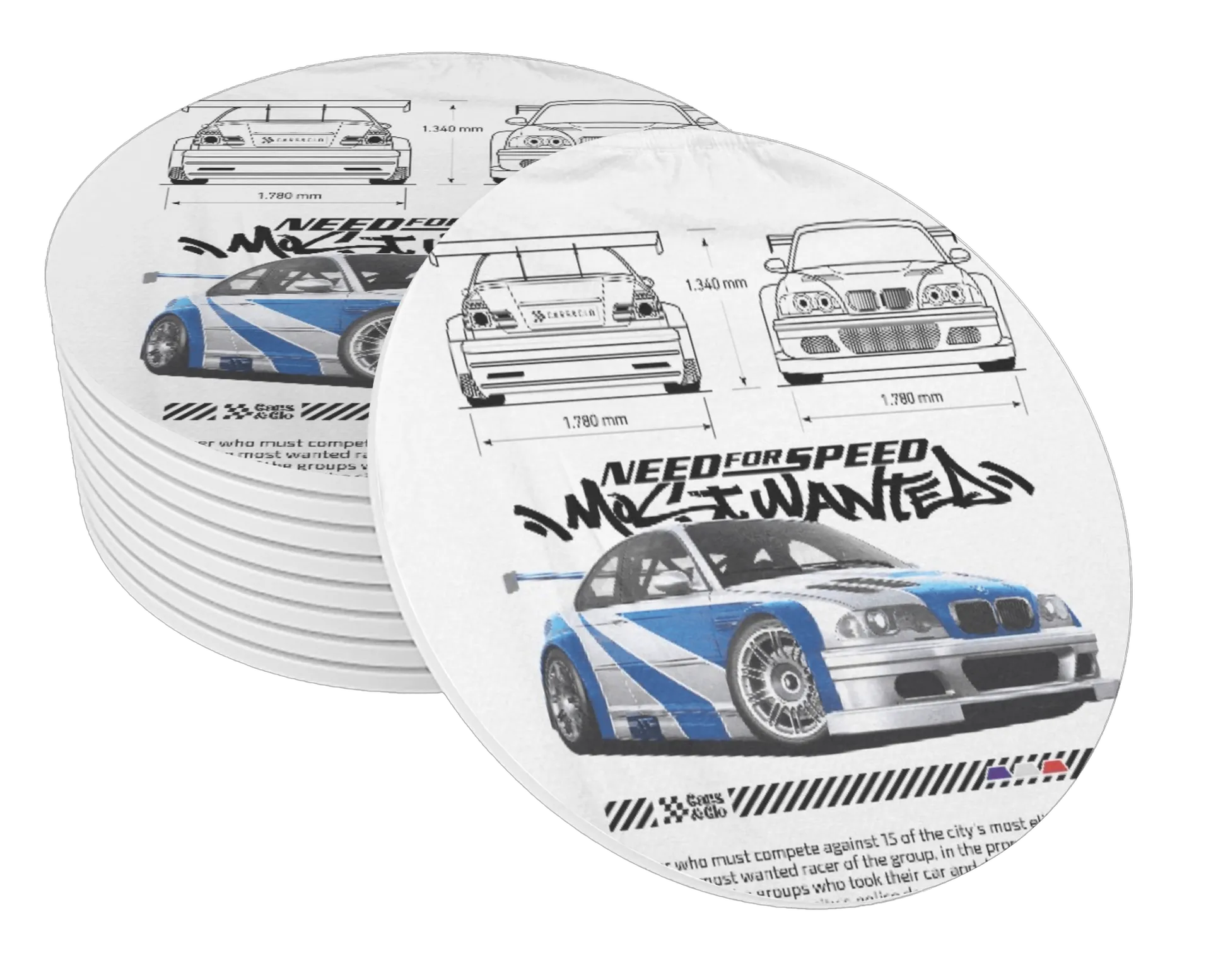 Porta-copo MDF Carro Need for Speed Most Wanted - Imagem 1