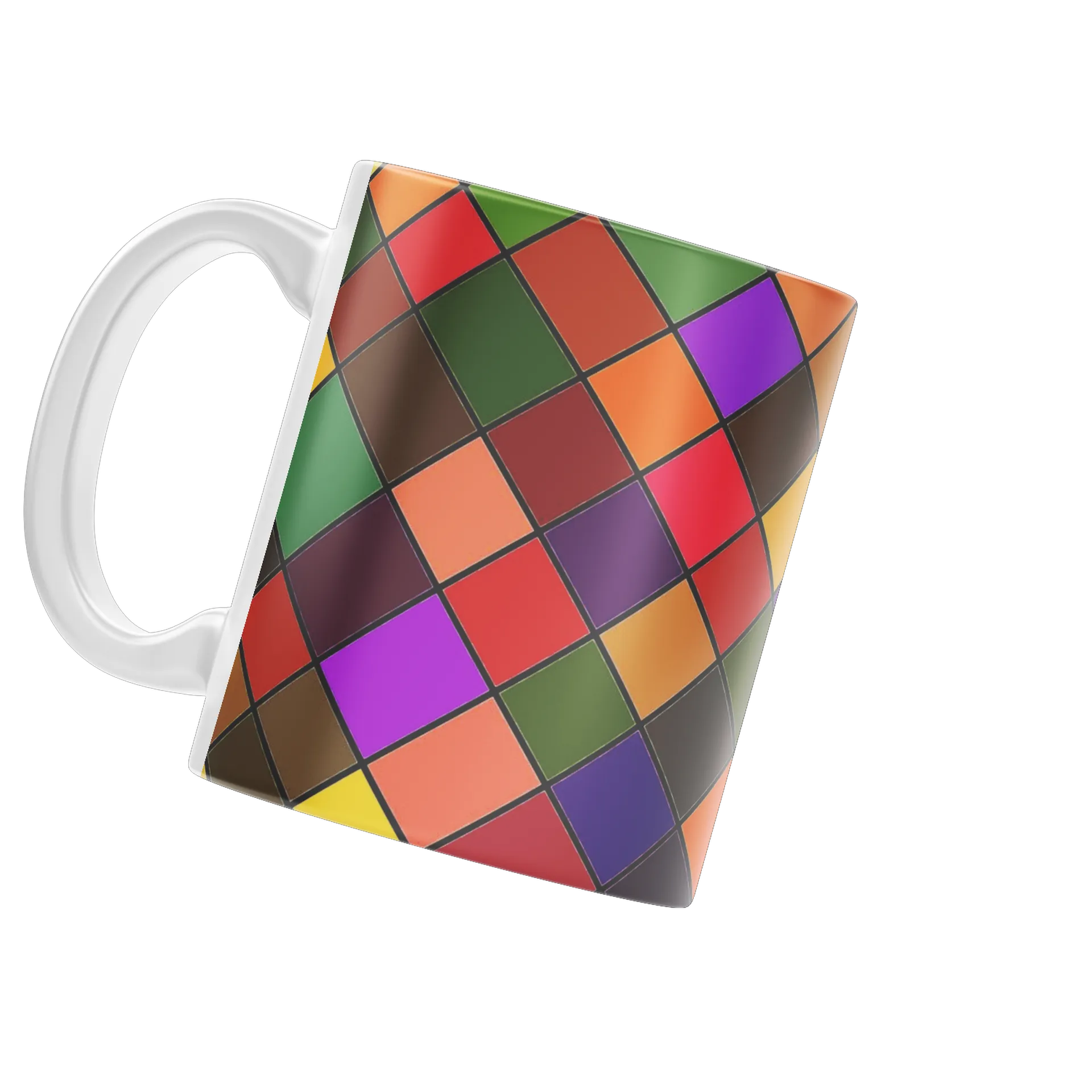 Caneca Porcelana Estampa Colorida Geométrica 325ml - Imagem 3
