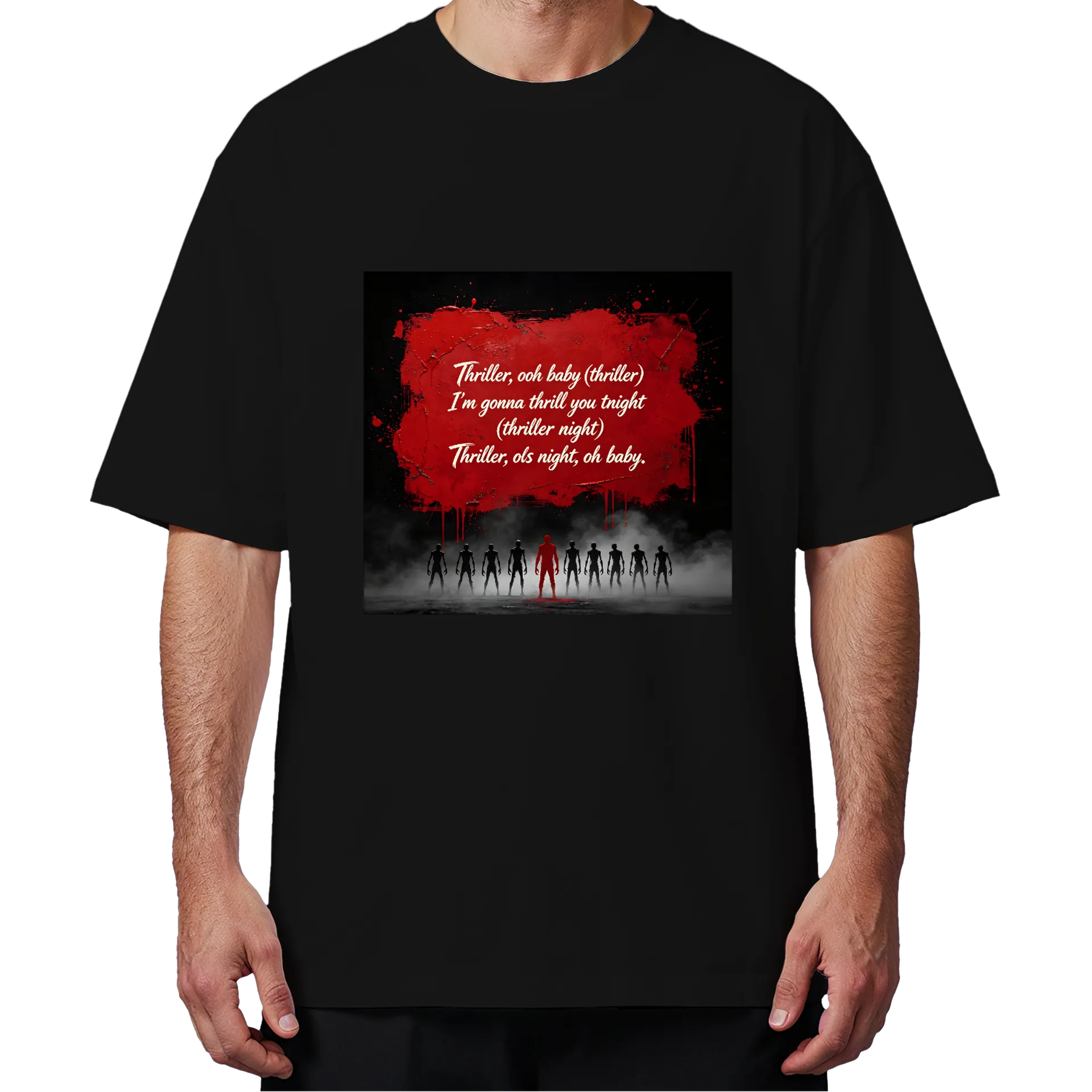 Camiseta Oversized Thriller Coração Vermelho 100% Algodão - Imagem 4