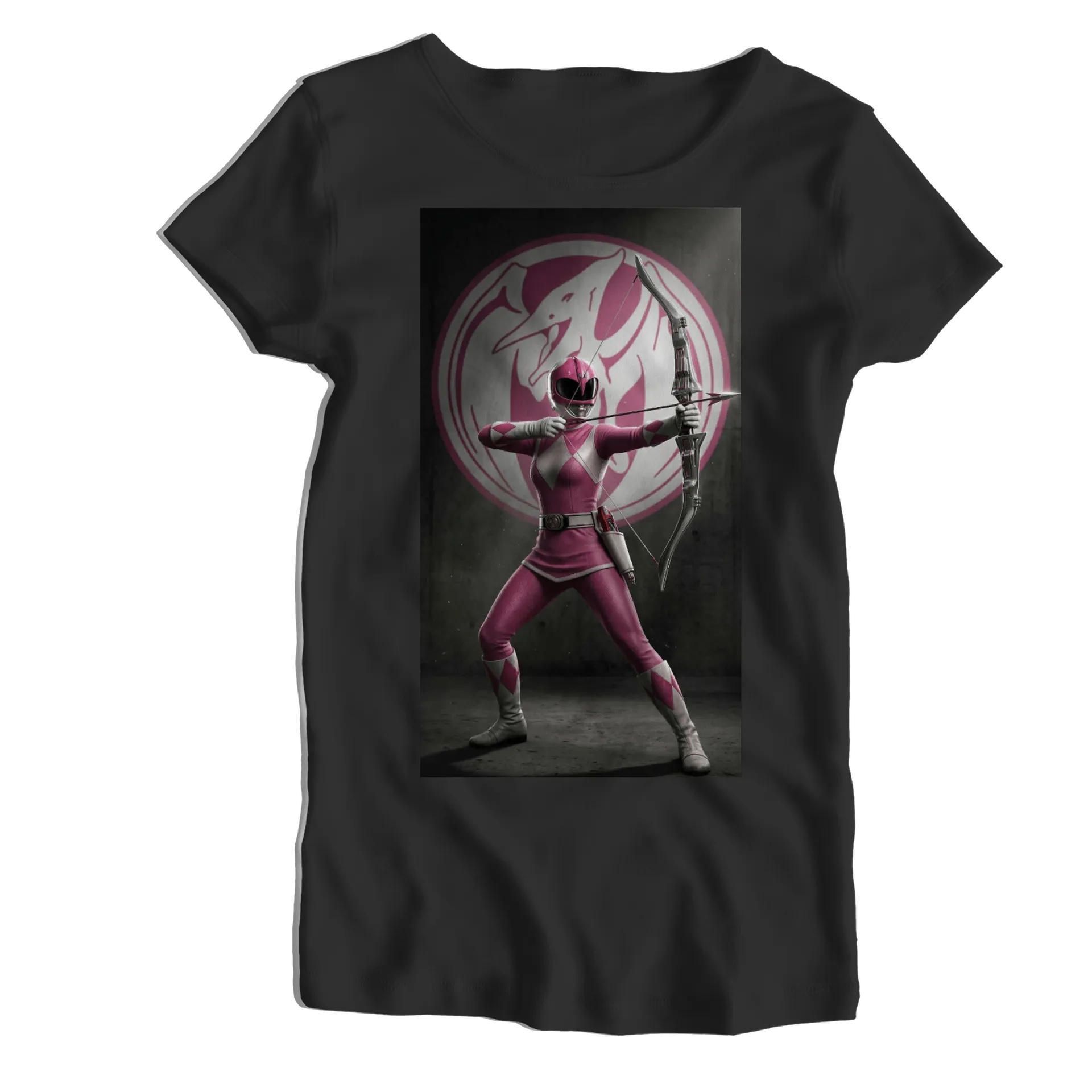 Camiseta Babylook Arqueira Rosa Estilo Realista 100% Algodão - Imagem 1