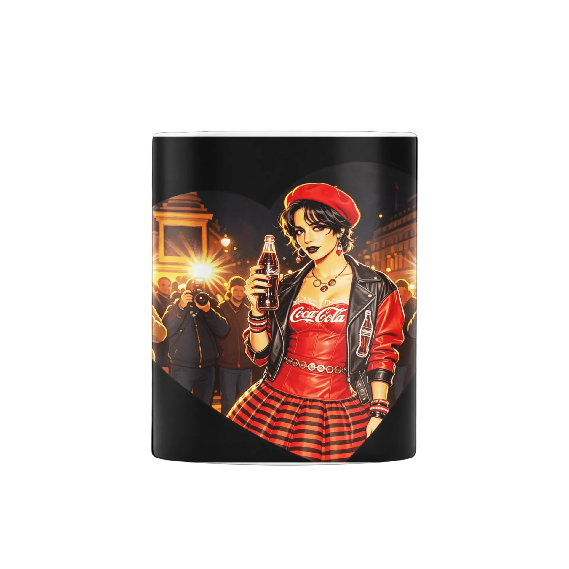 Caneca Porcelana Estampa Coca Cola Mulher Rock 325ml - Imagem 3