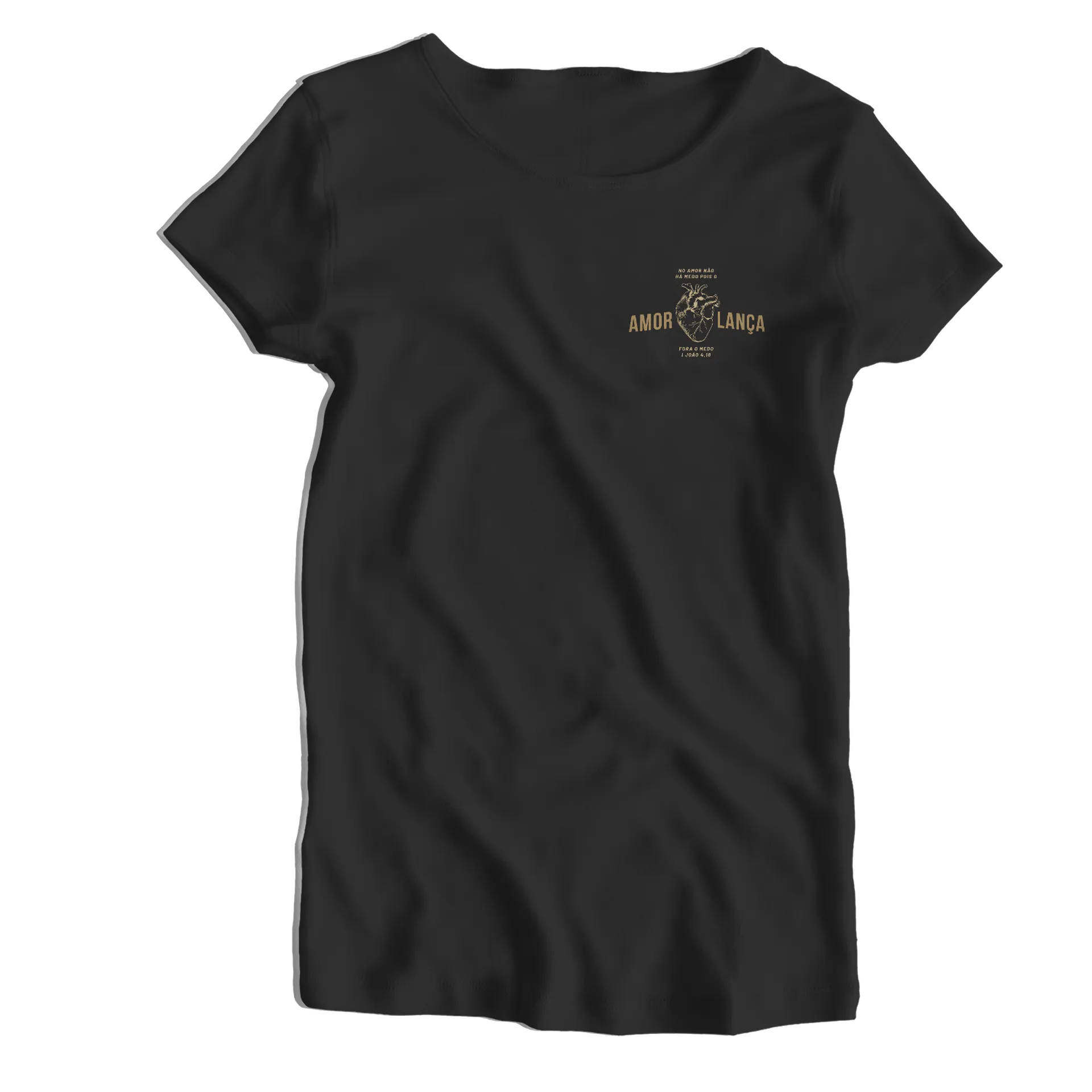 Camiseta Babylook Estampa Tipográfica Amor e Lança 100% de PUBLI UP  — imagem 1 de 5