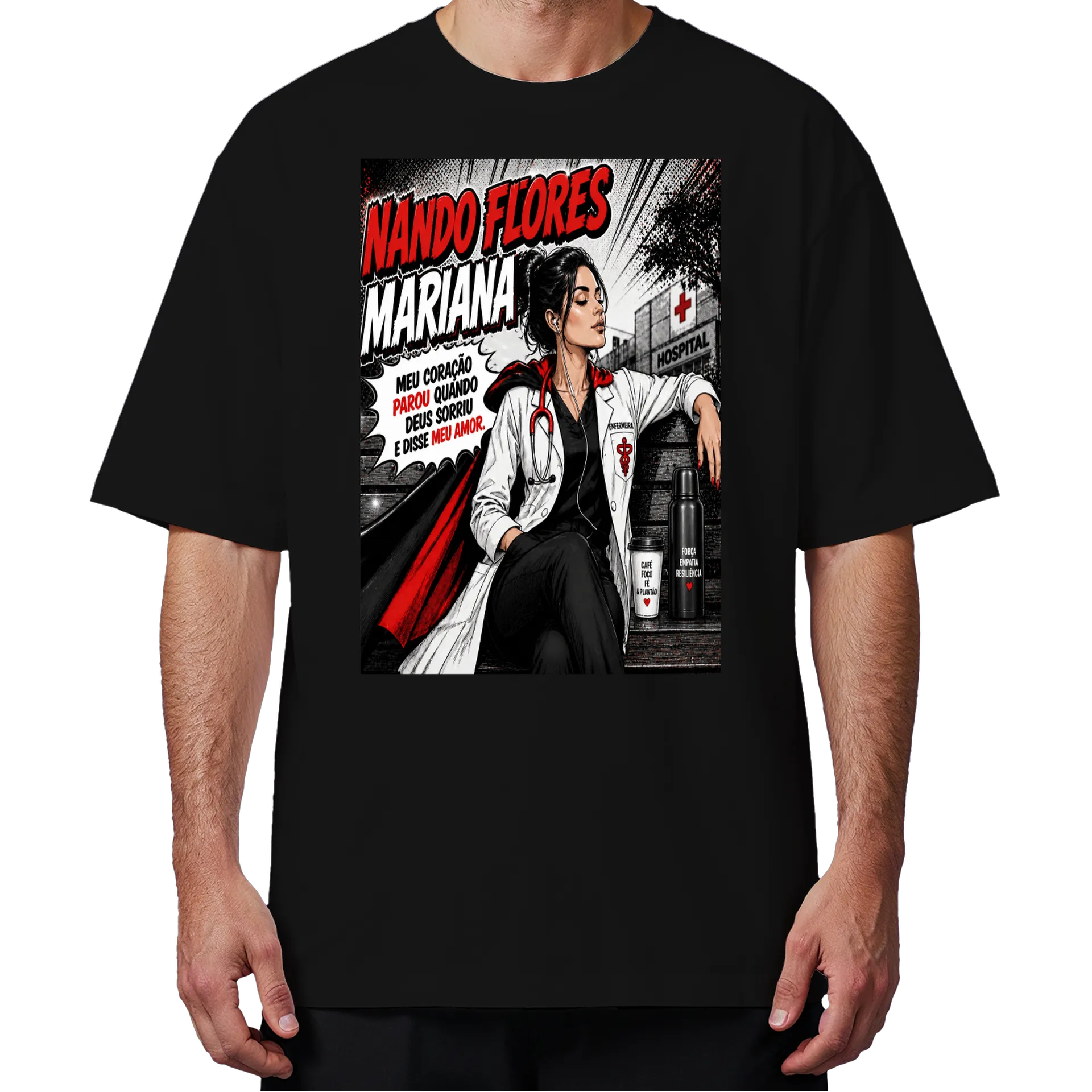 Camiseta Oversized Estampa Personalizada 100% Algodão - Imagem 4