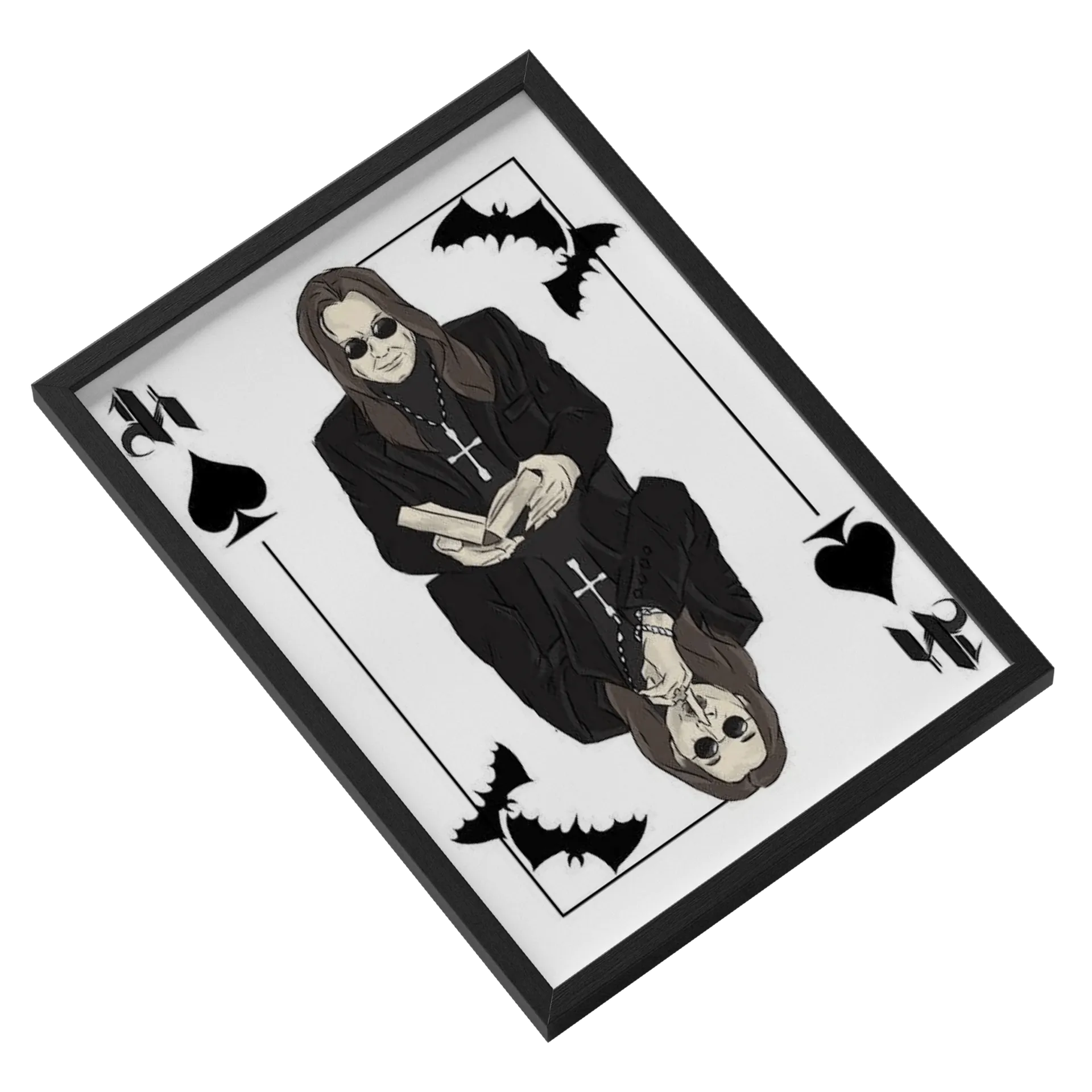 Quadro Estampa Cartas Preto e Branco A3 - Imagem 2