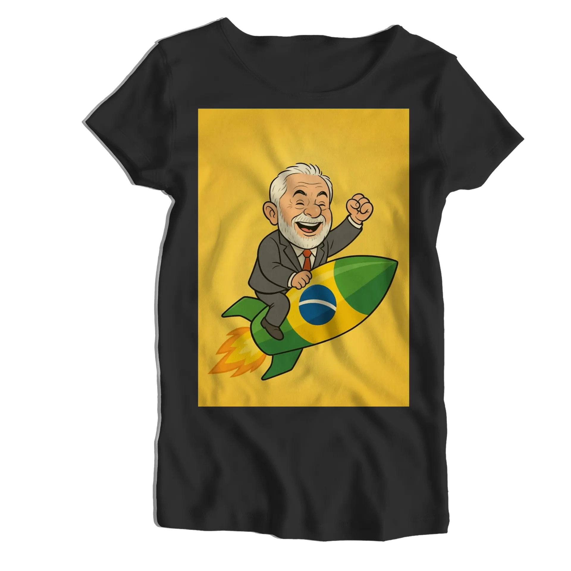 Camiseta Babylook Homem de Terno em Foguete Brasil 100% - Imagem 1