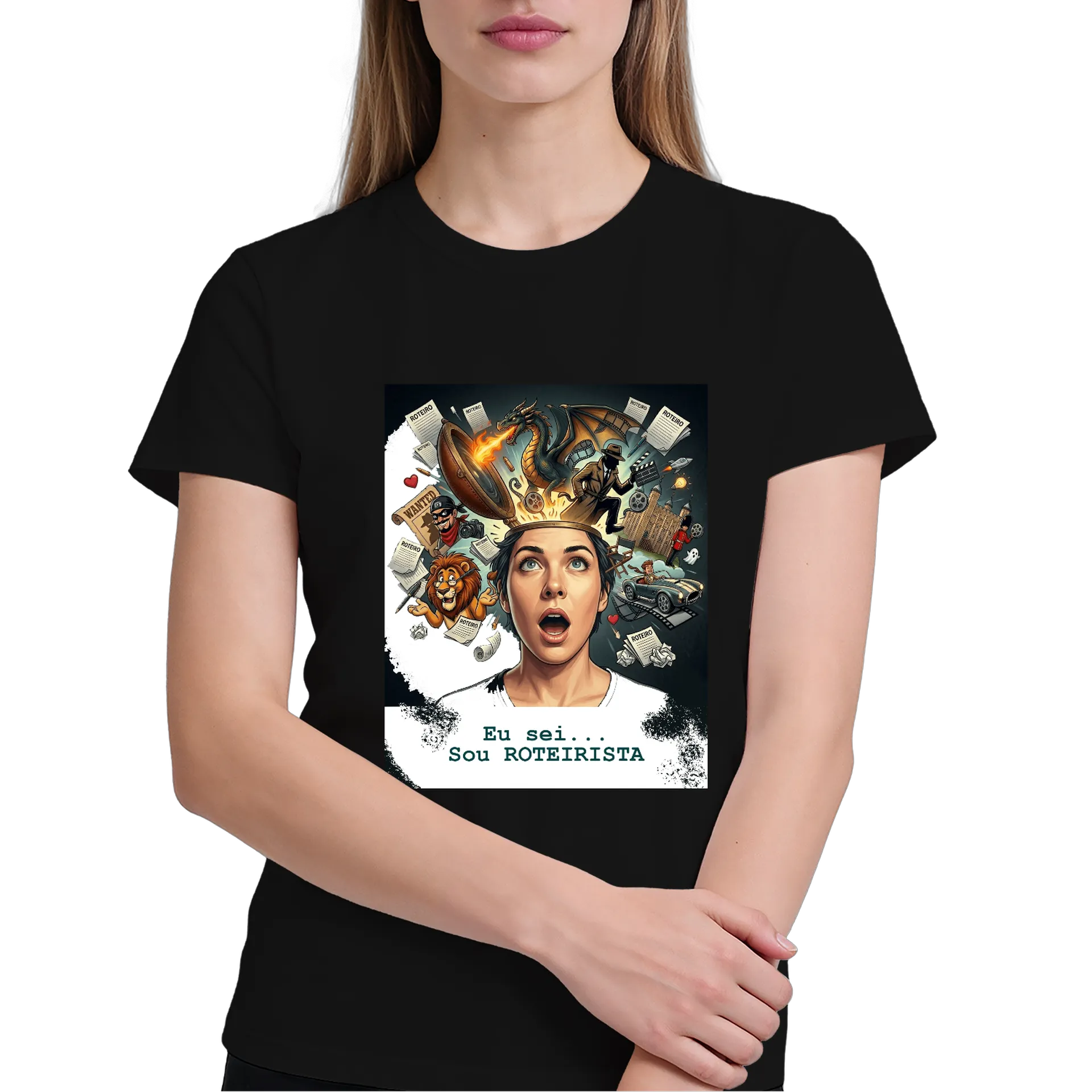 Camiseta Roteirista Estampa Criativa 100% Algodão - Imagem 4