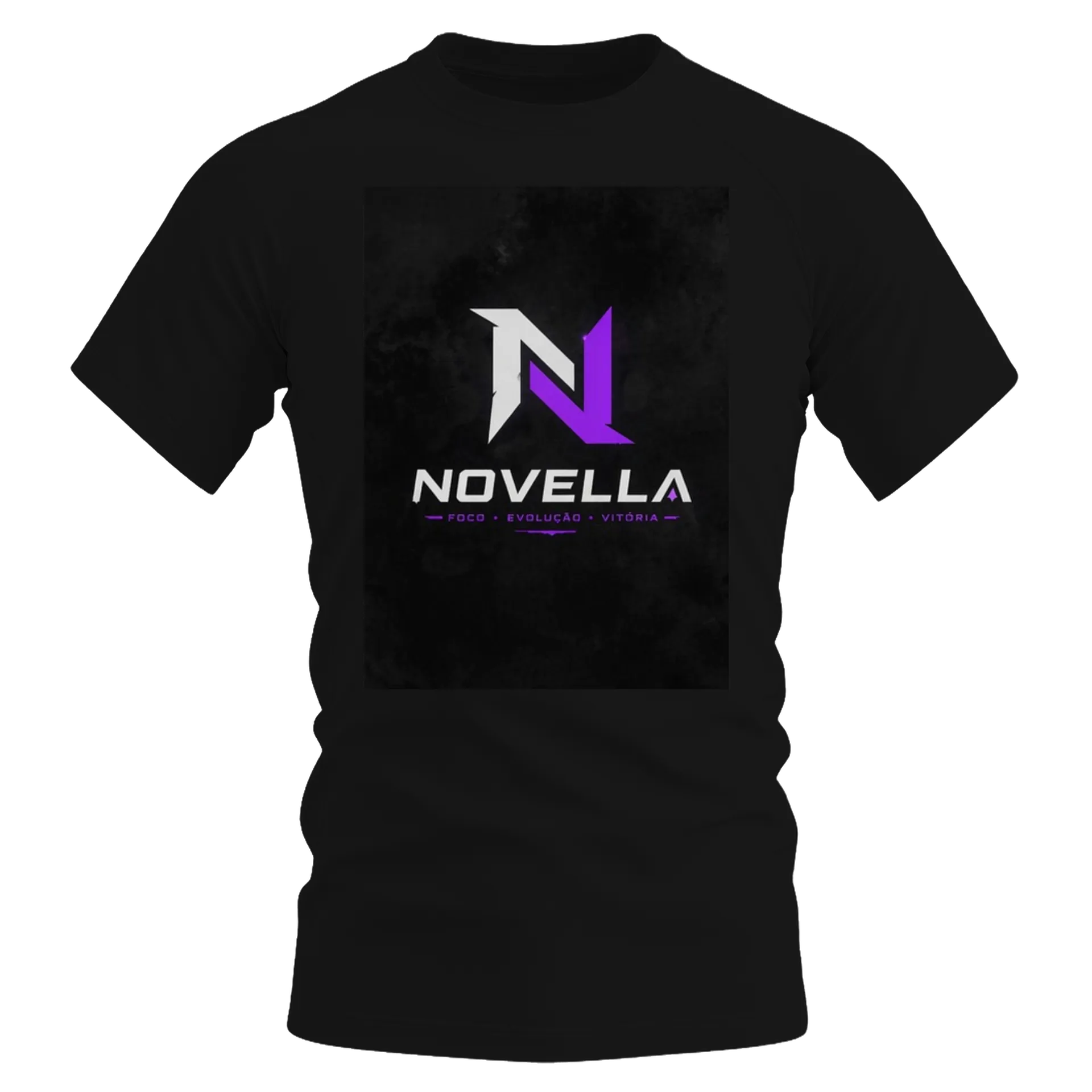 Camiseta Dry Fit Logotipo Novella Preto e Branco 100% de lipinhoogamer
