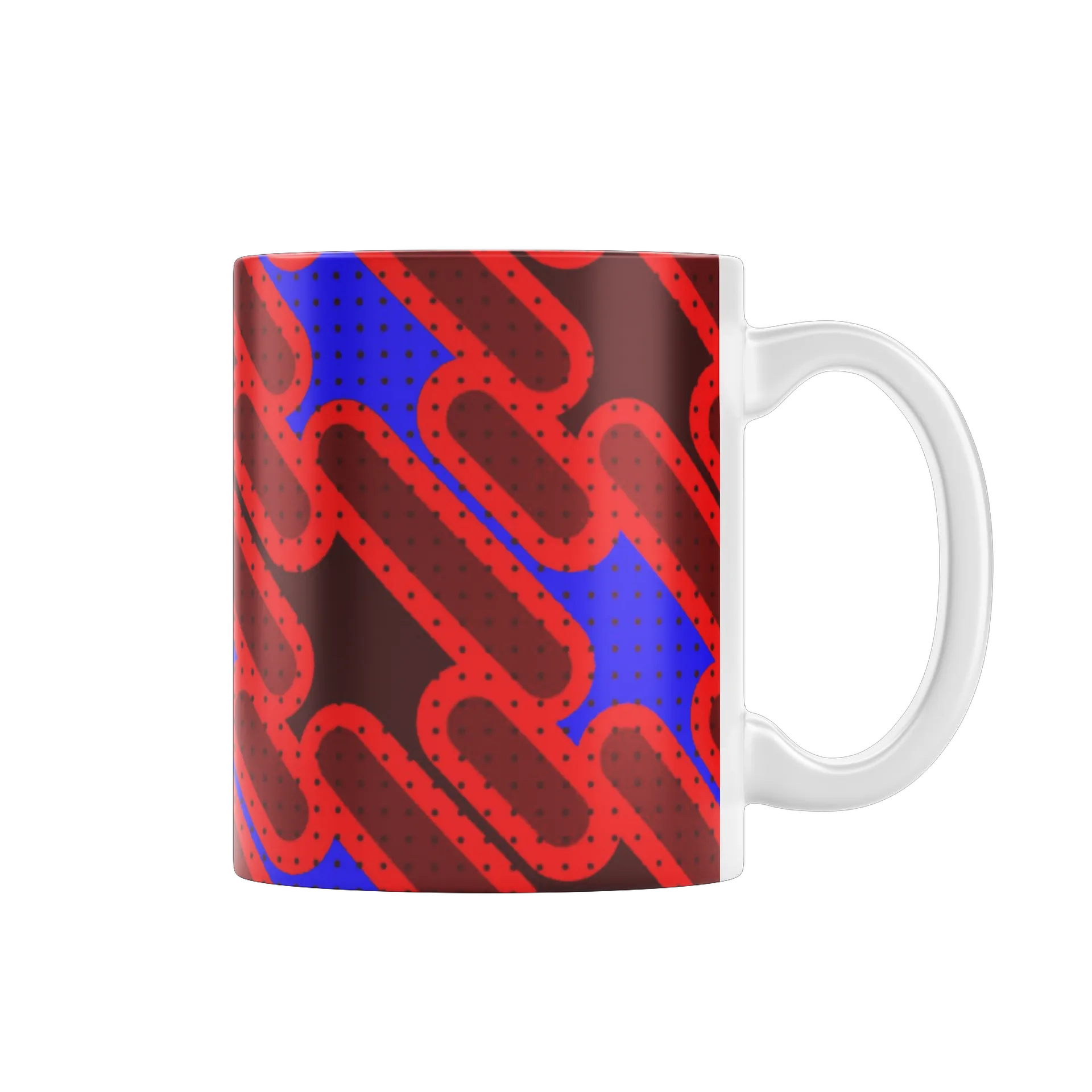 Caneca Estampa Abstrata Vermelho Azul 325ml - Imagem 1