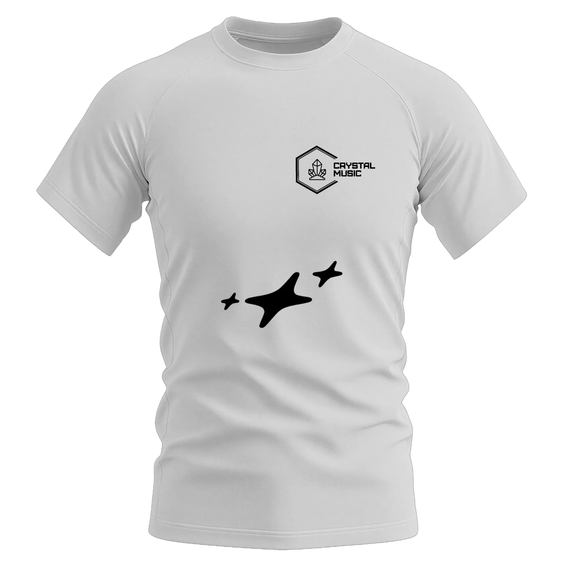 Camiseta CMB After Stars X Blessed "DJ ISAC BEATS" - Branca de Crystal Music Brasil