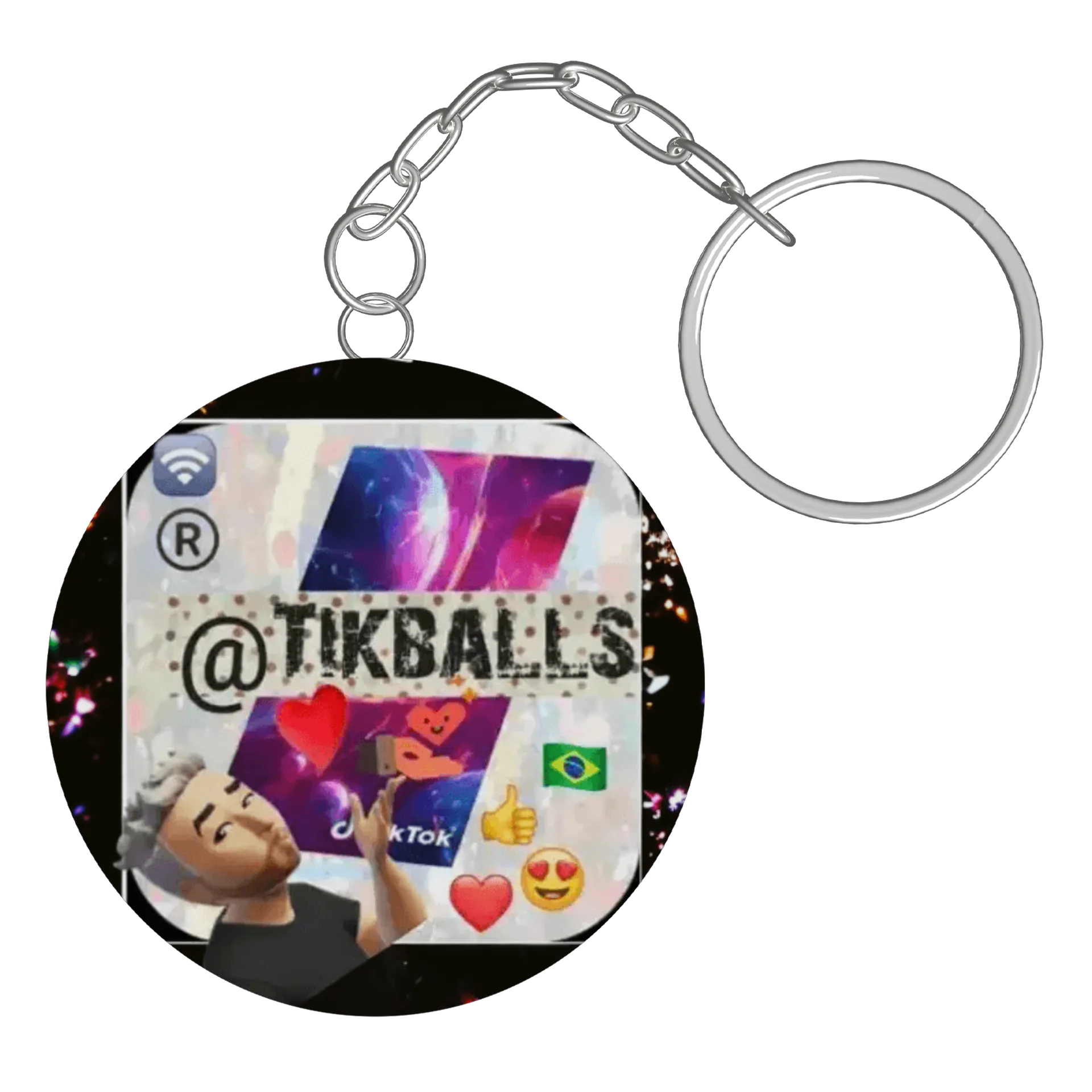 Chaveiro MDF Personalizado TikTok 5x5cm de Nei13r