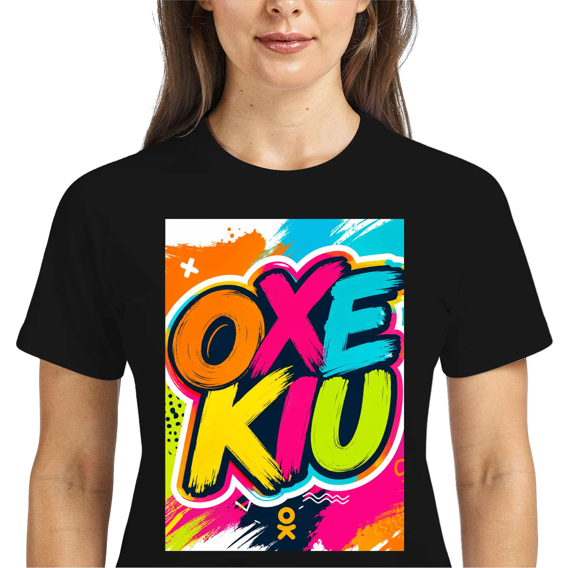 Camiseta Dry Fit Estampa “OXEK” Neon QR Code 100% - Imagem 3