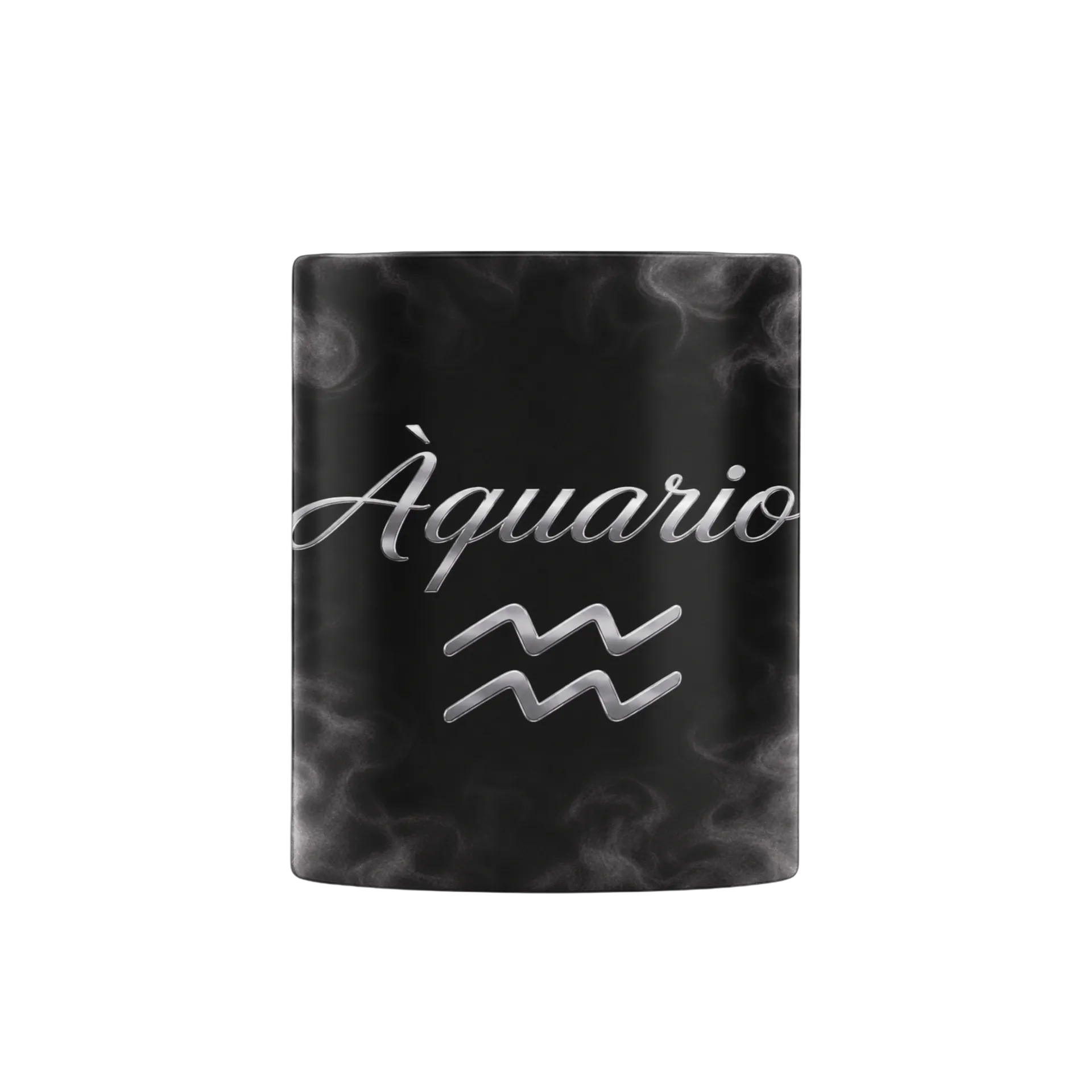 Caneca Porcelana Aquarius Estampa Letras Prata 325ml - Imagem 3