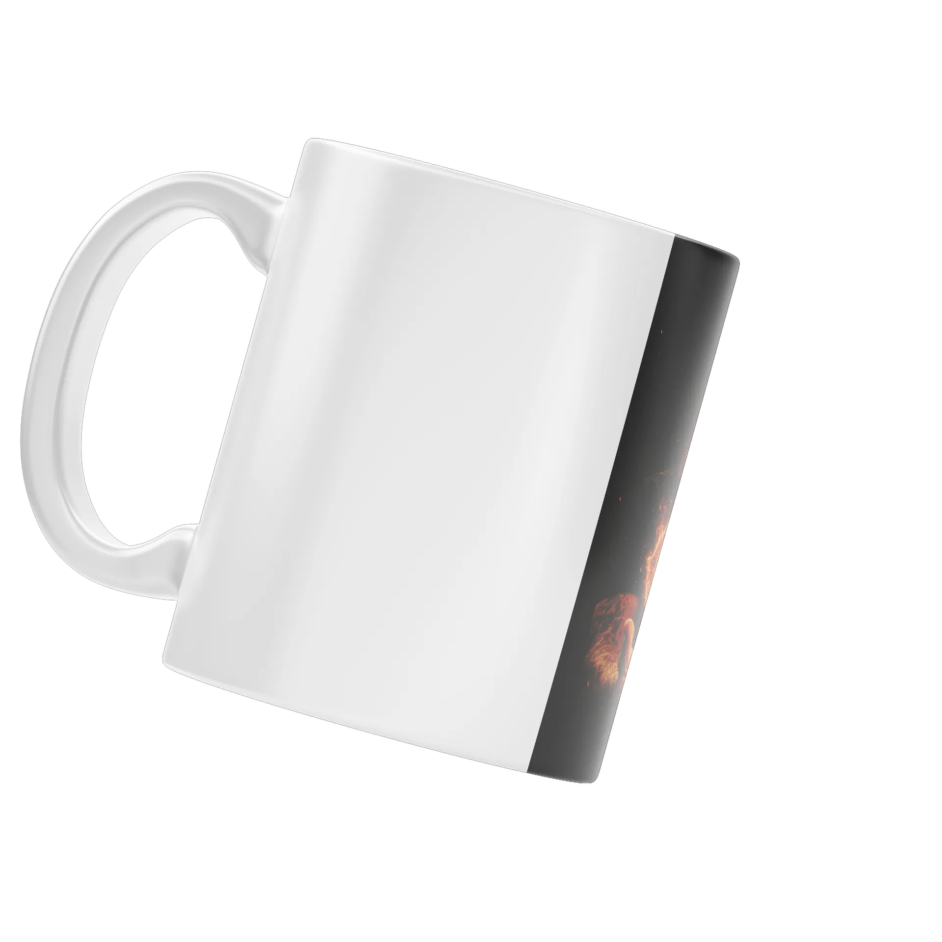 Caneca Retrato Realista com Logo em Chamas 325ml de AD10 FLATUBE  — imagem 3 de 4