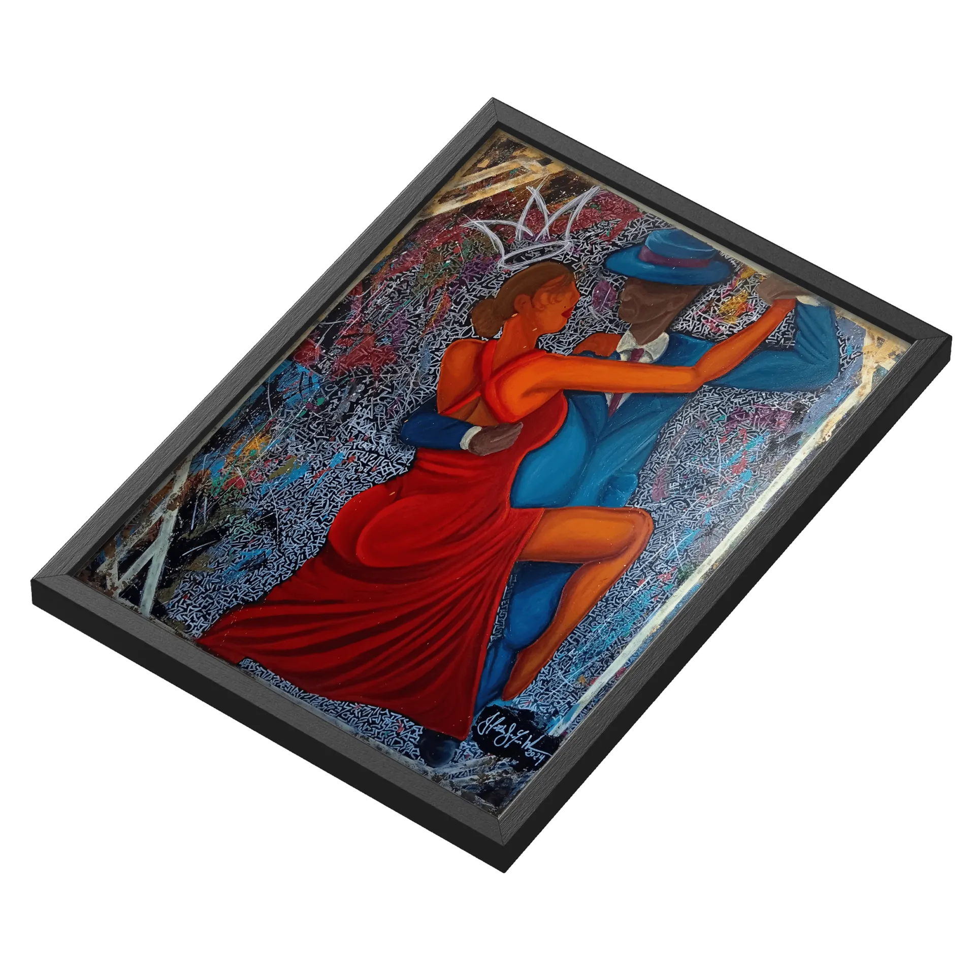Quadro A3 A Dança com a Rainha do Tango Com Vidro - Imagem 3