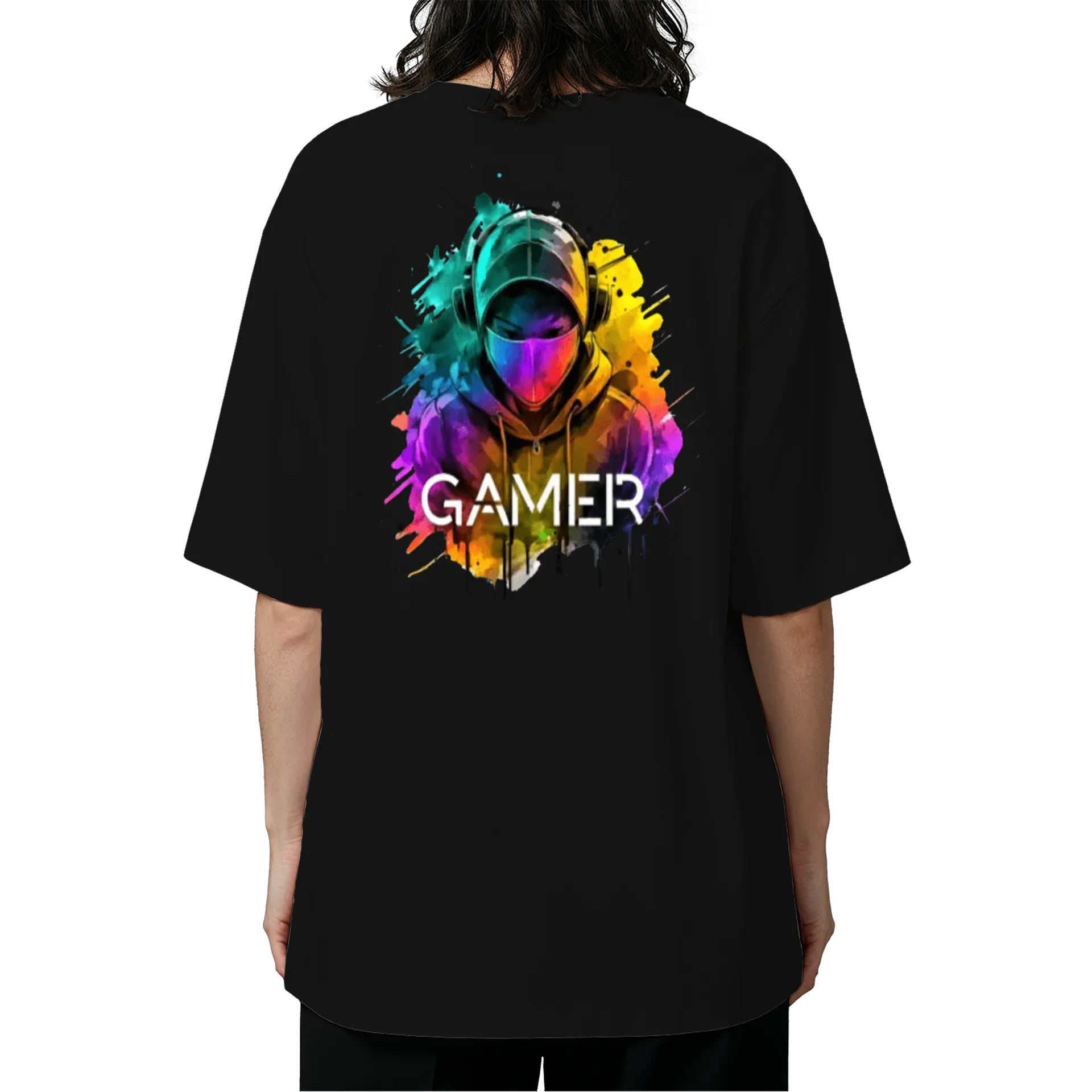 Camiseta Oversized Artista Gamer Colors 100% Algodão de New Team GG — imagem 5 de 6