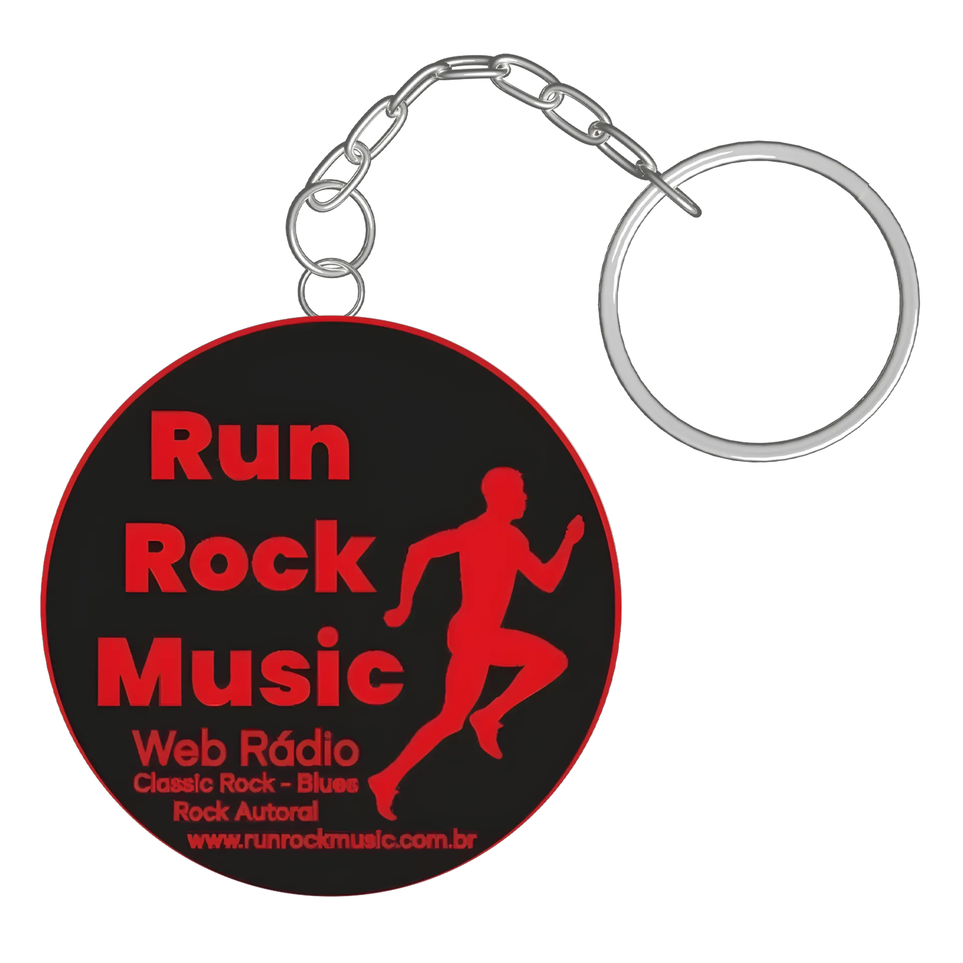 Chaveiro MDF Run Rock Music Estampa Circular Red Black de RUN ROCK MUSIC — imagem 2 de 3