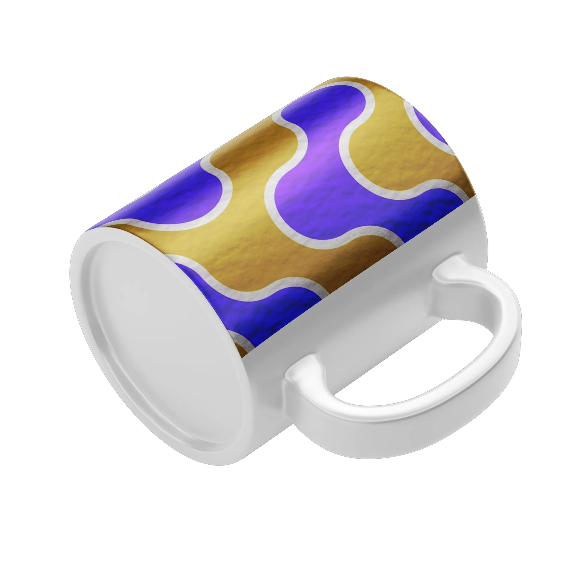 Caneca Personalizada Abstrata Amarelo Azul 325ml - Imagem 4