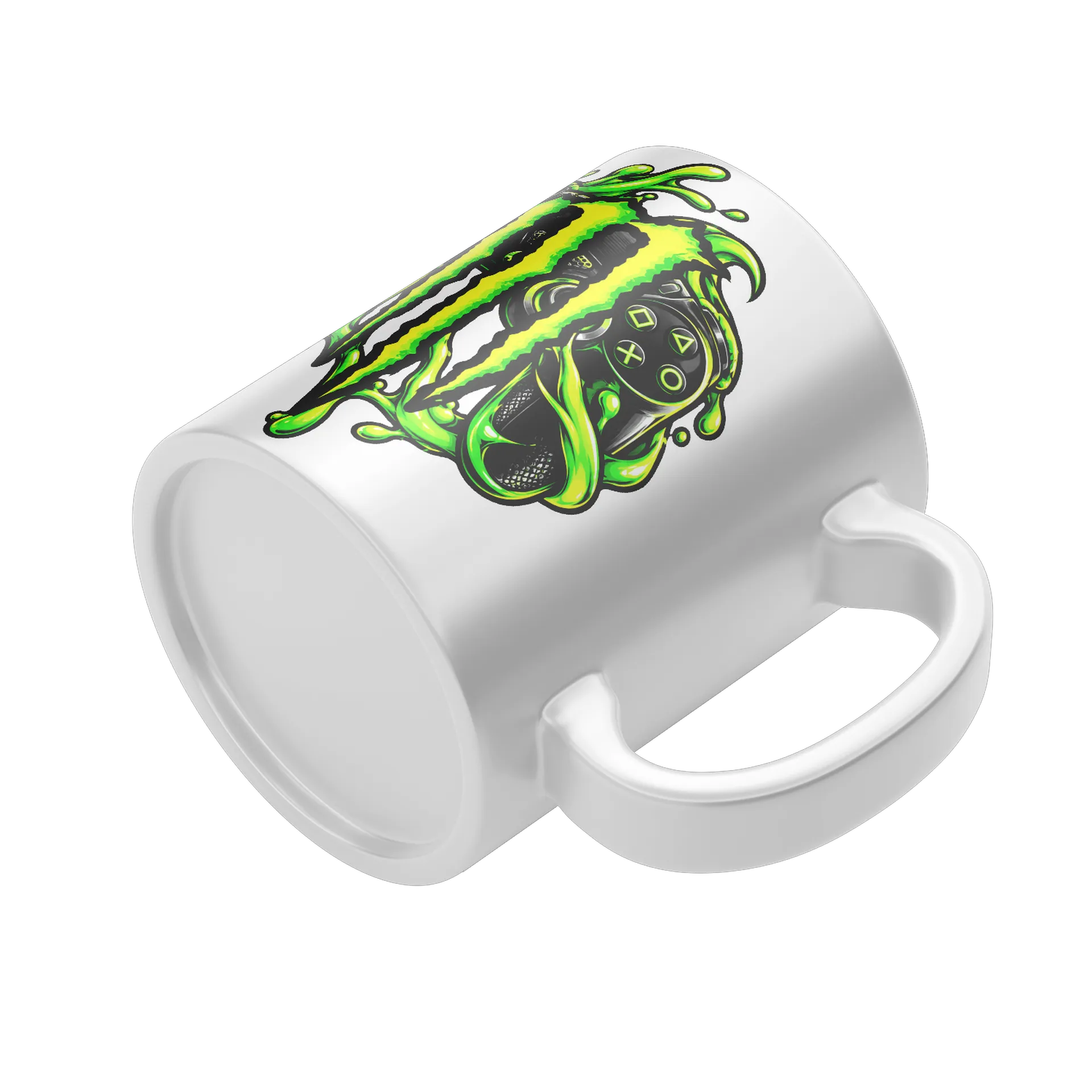 Caneca ENERGY GAMER Tipográfica Verde e Controle - 325ml - Imagem 4