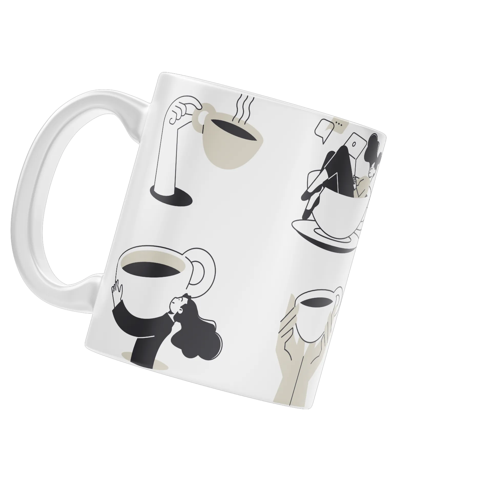 Caneca Ilustração Minimalista de Café  - Imagem 3