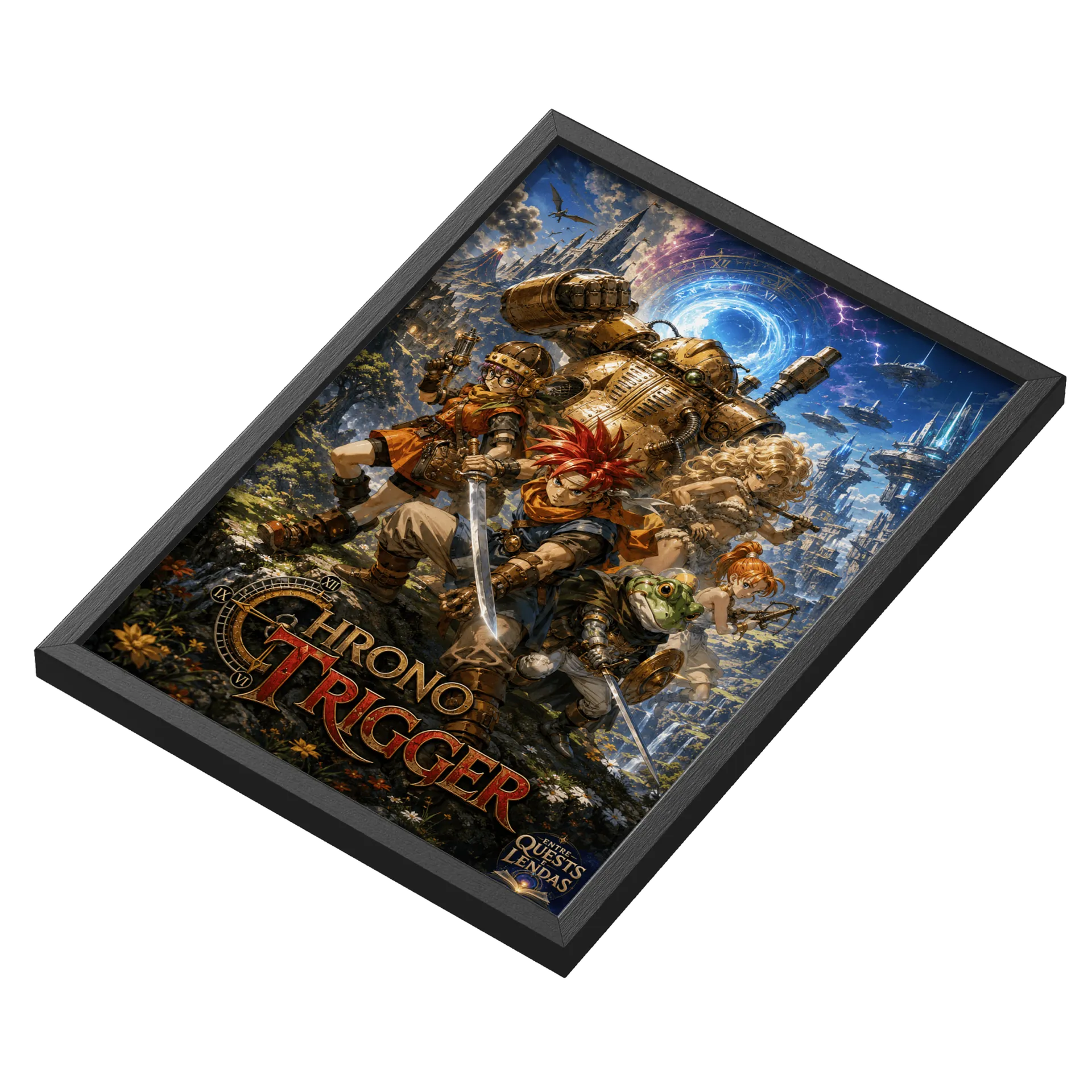 Quadro A3 Chrono Trigger – Arte Decorativa com Moldura de entrequestselendas — imagem 3 de 3