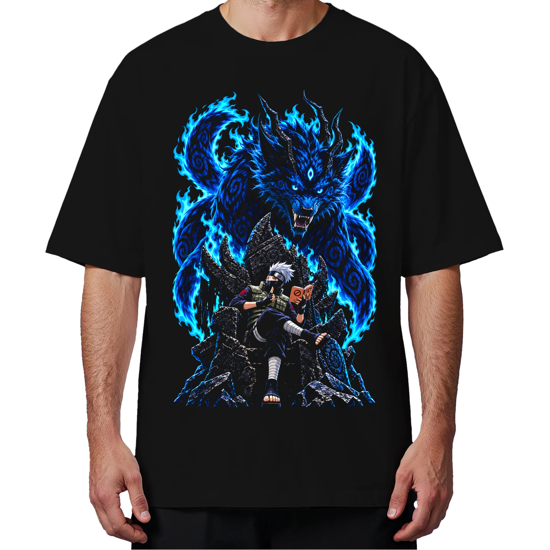 Camiseta Oversized Kakashi e Guardião Anime Naruto Premium - Imagem 4