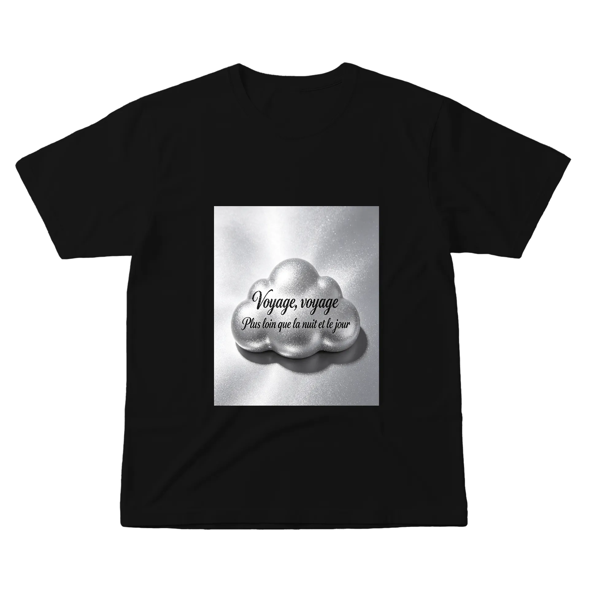 Camiseta Silhueta Nuvem Estampa Textual em Branco? No, - Imagem 1