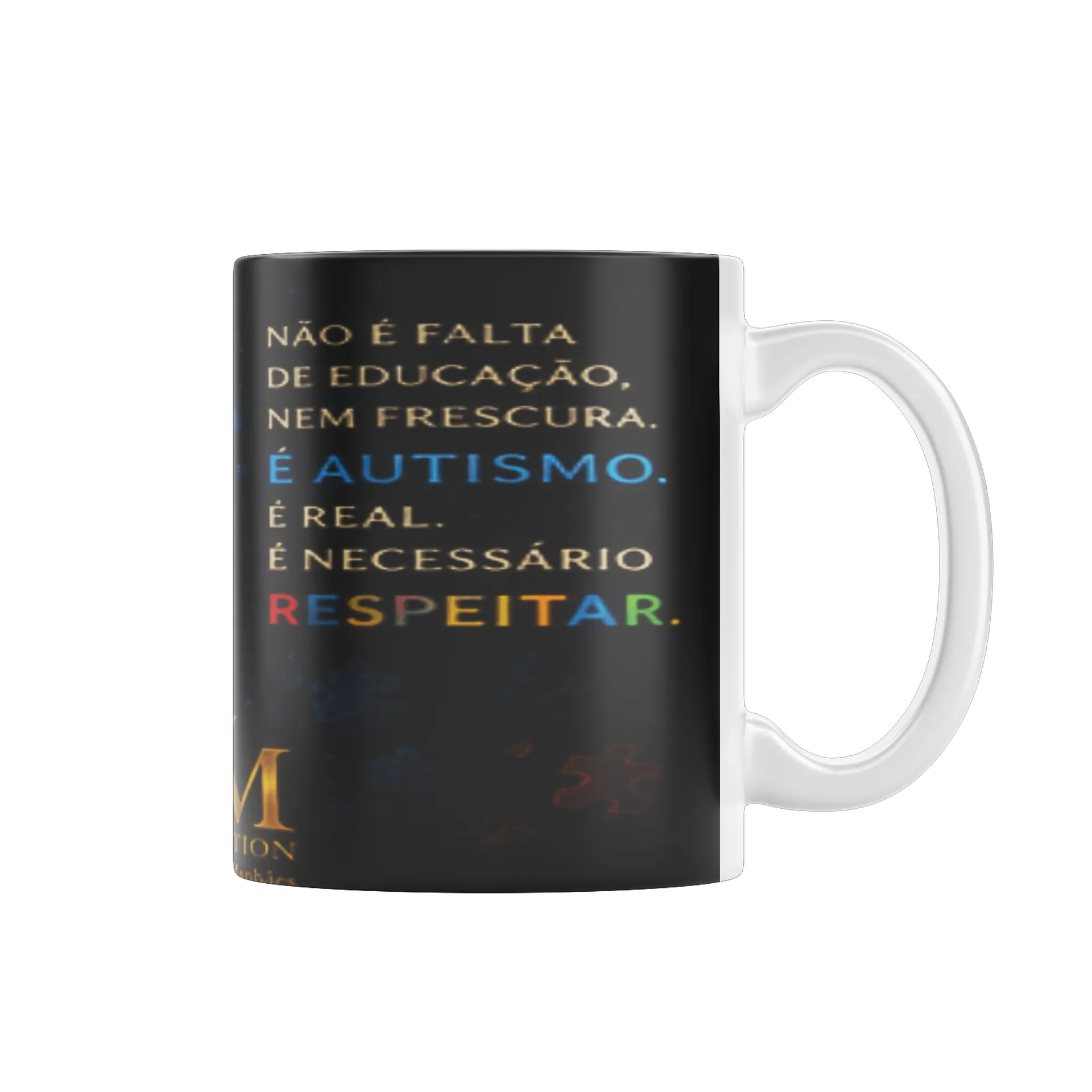 Caneca Porcelana Autismo Respeitar 325ml - Imagem 1