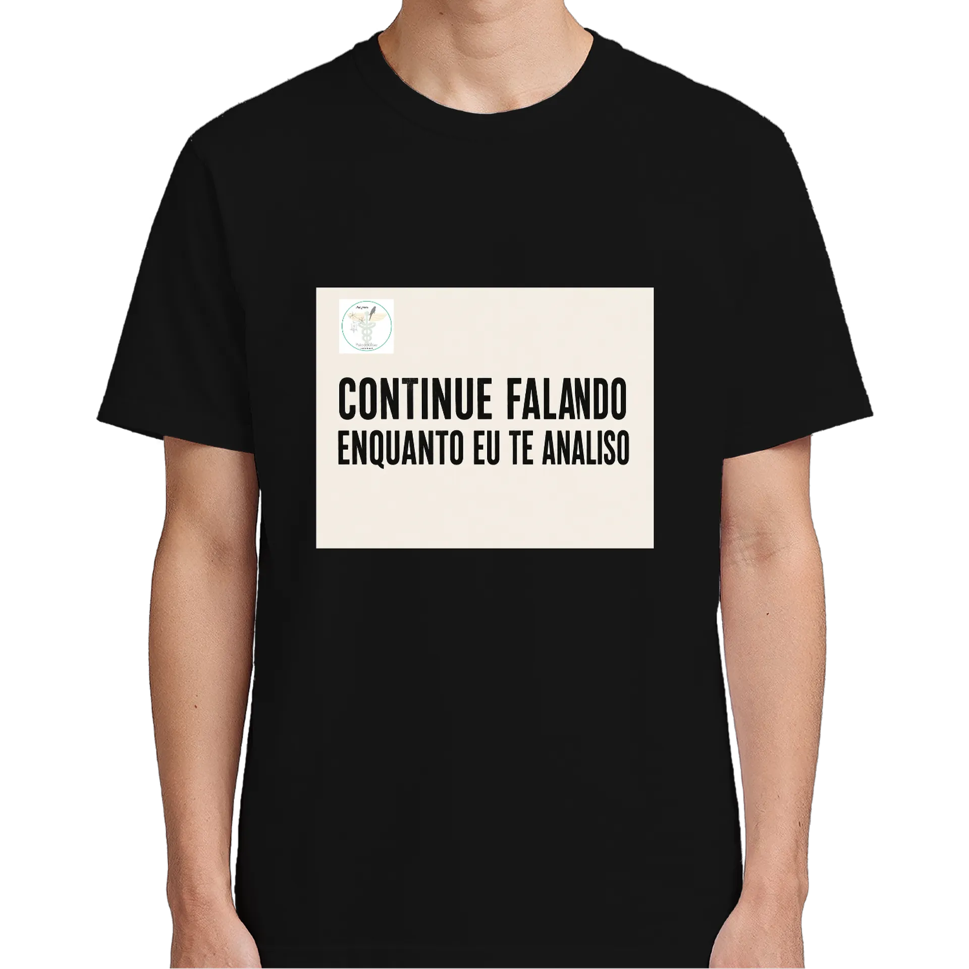 Camiseta Frase Continue Falando 100% Algodão Preto - Imagem 5