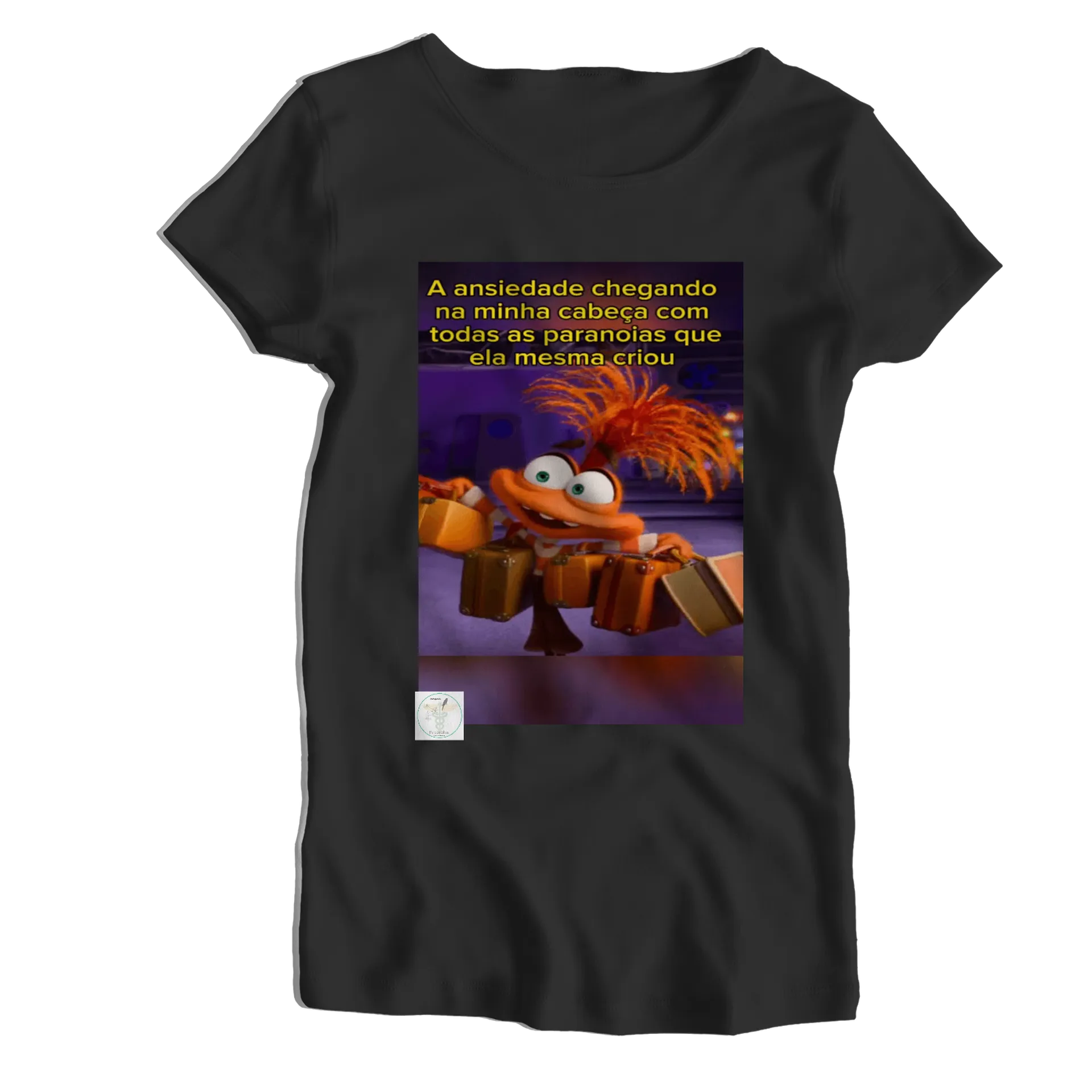 Camiseta Babylook Ansiedade Chegando 100% Algodão - Imagem 1