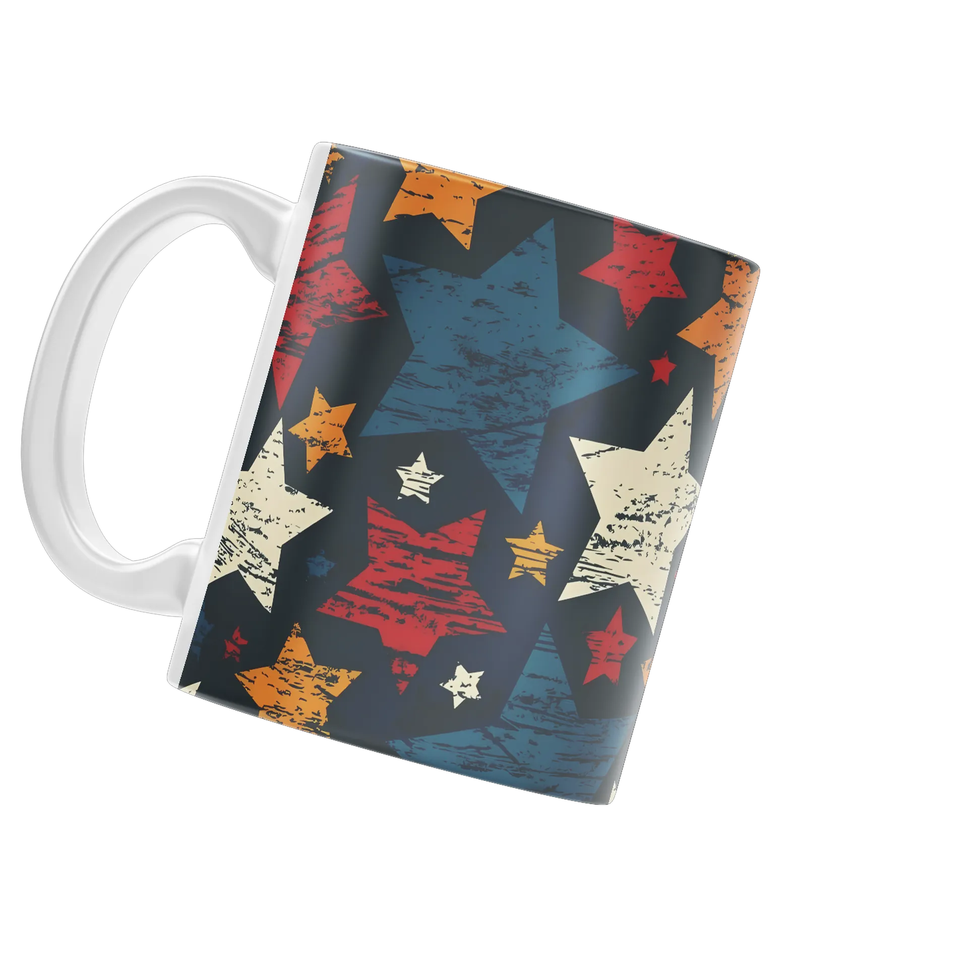 Caneca Porcelana Estampa Estrelas Coloridas 325ml - Imagem 3