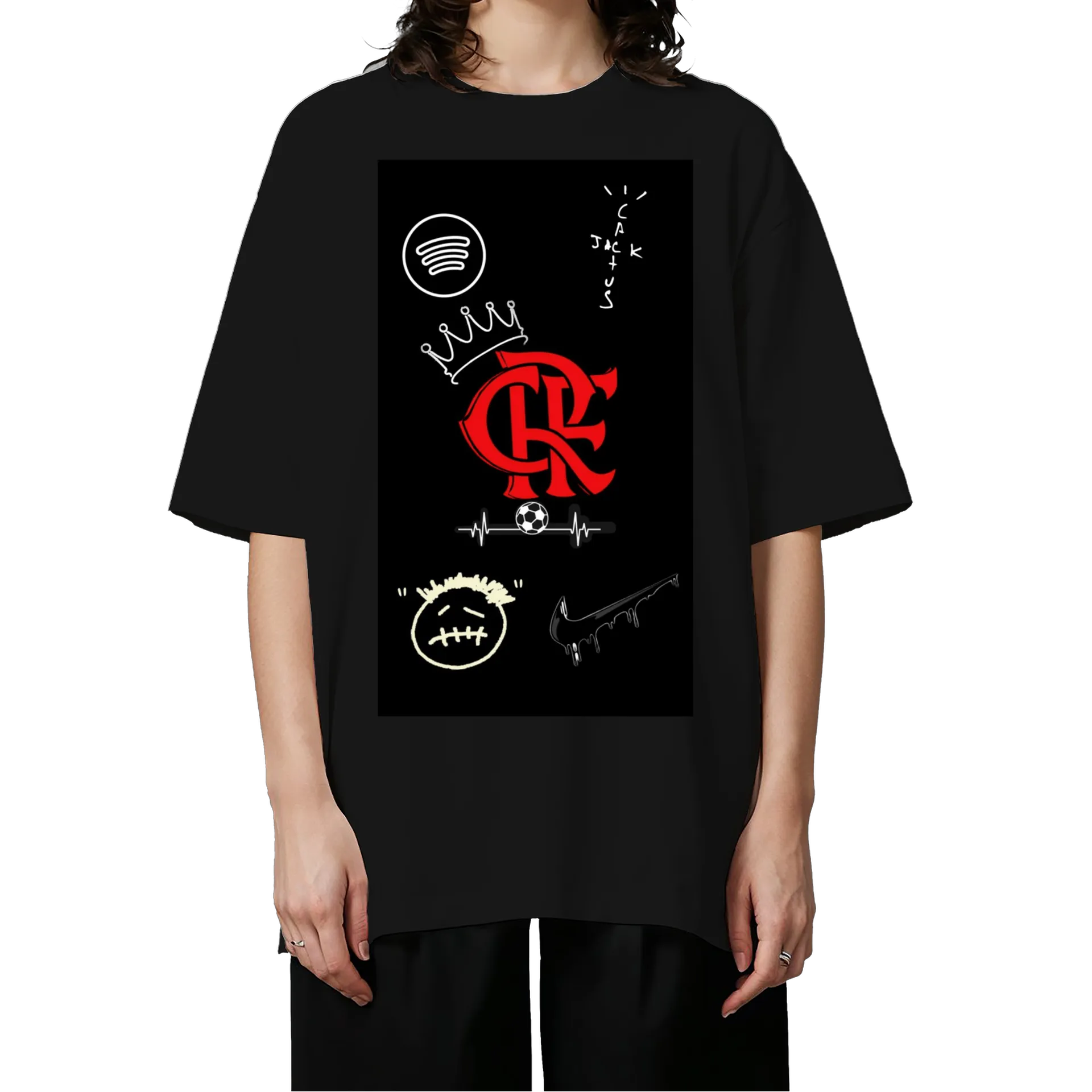 Camiseta Oversized Pedro 9 Flamengo Estampa Vermelha 100% - Imagem 3