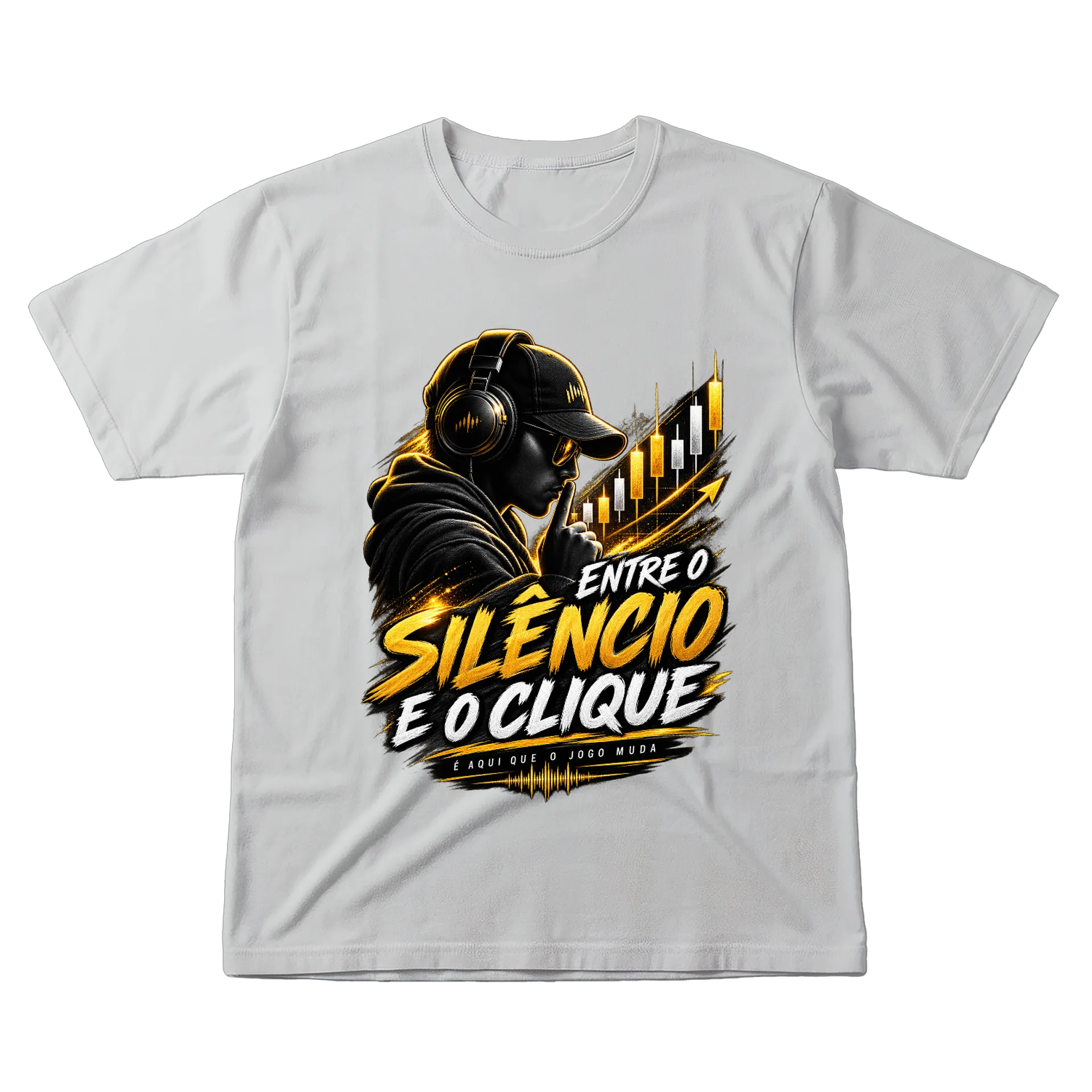 Camiseta Entre o Silêncio e o Clique 100% Algodão - Imagem 1