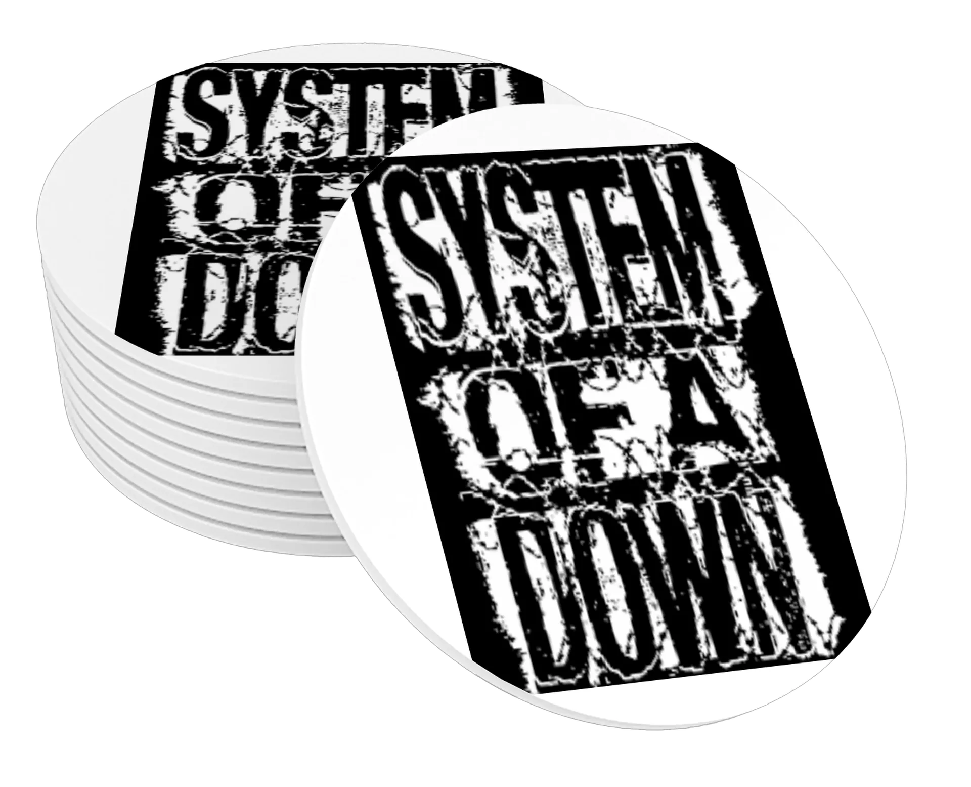Porta-copo MDF Estampa Tipográfica System of a Down - Imagem 1
