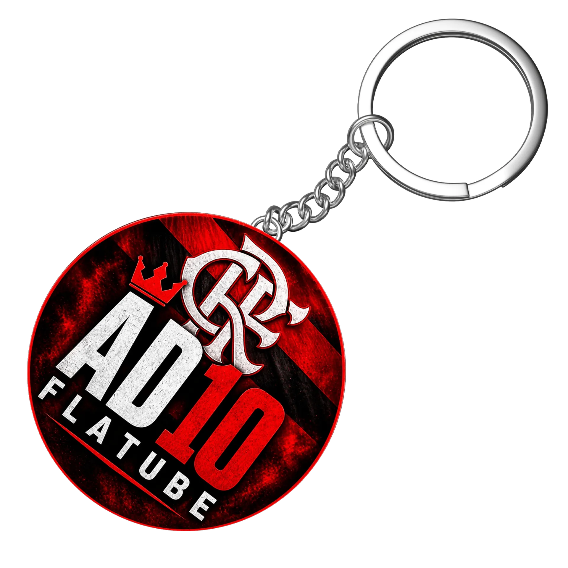 Chaveiro MDF Logotipo AD10 Flatube Vermelho e Preto - Imagem 3